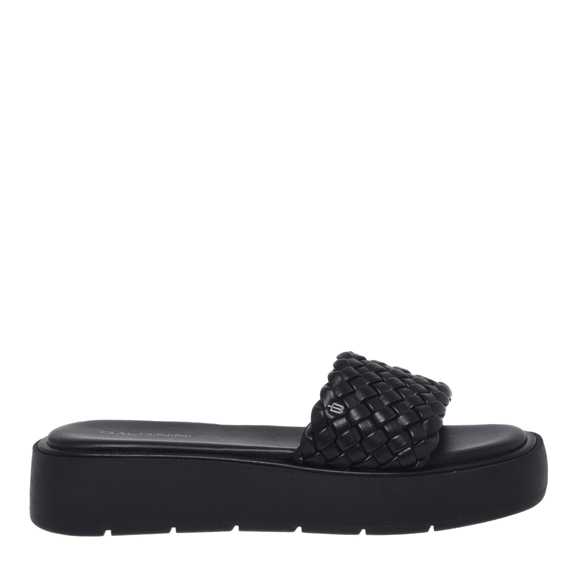 Mule in braided black faux leather-Baldinini-OUTLET-41-NERO-ARCHIVIST-ARCHIVE-SALE
