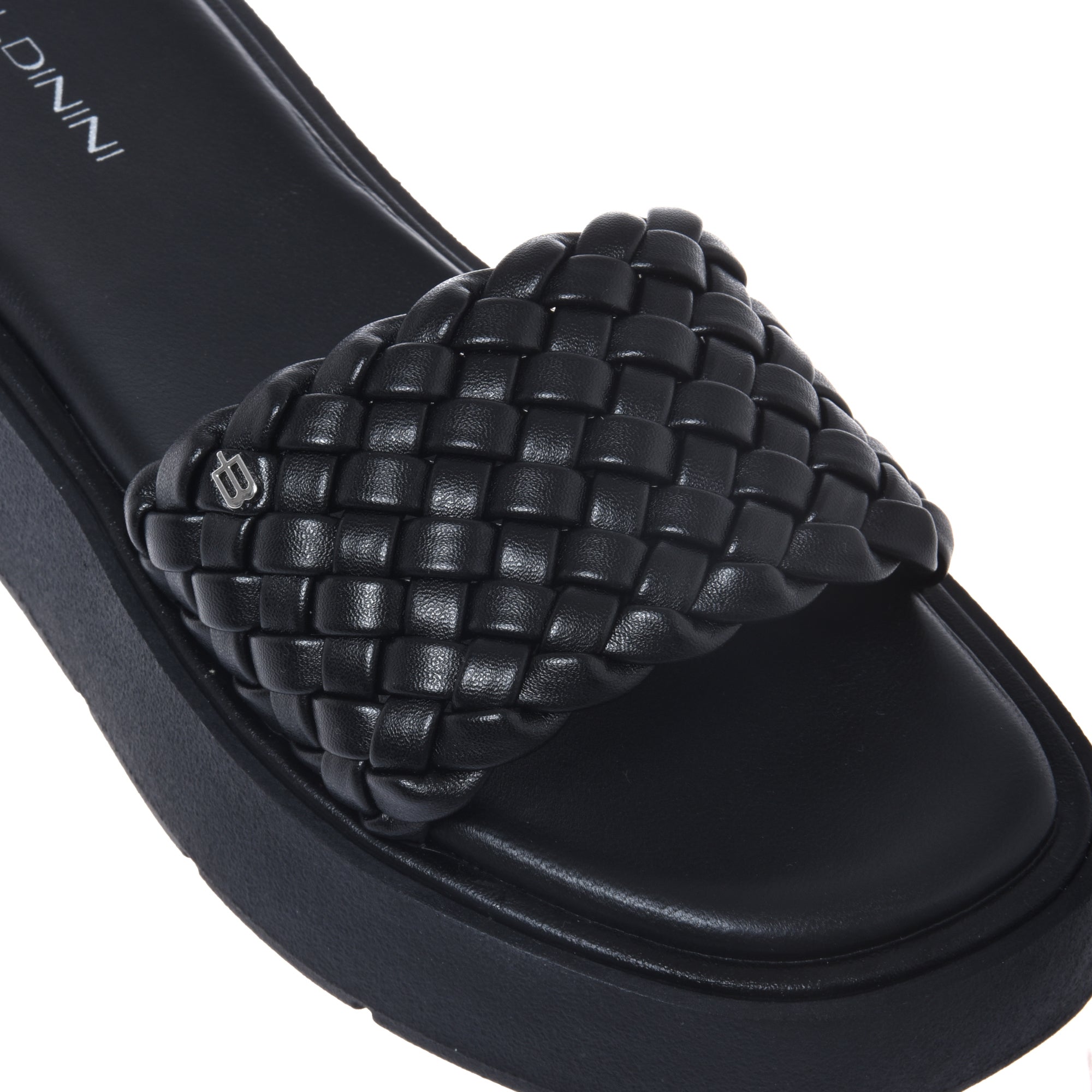 Mule in braided black faux leather-Baldinini-OUTLET-ARCHIVIST-ARCHIVE-SALE