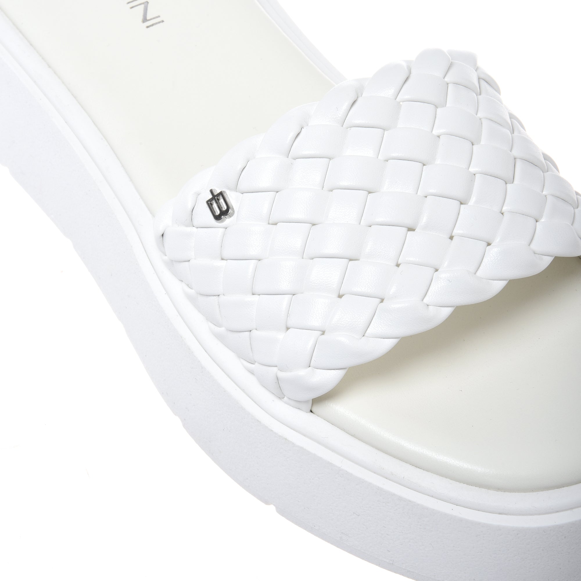 Mule in braided white faux leather-Baldinini-OUTLET-ARCHIVIST-ARCHIVE-SALE