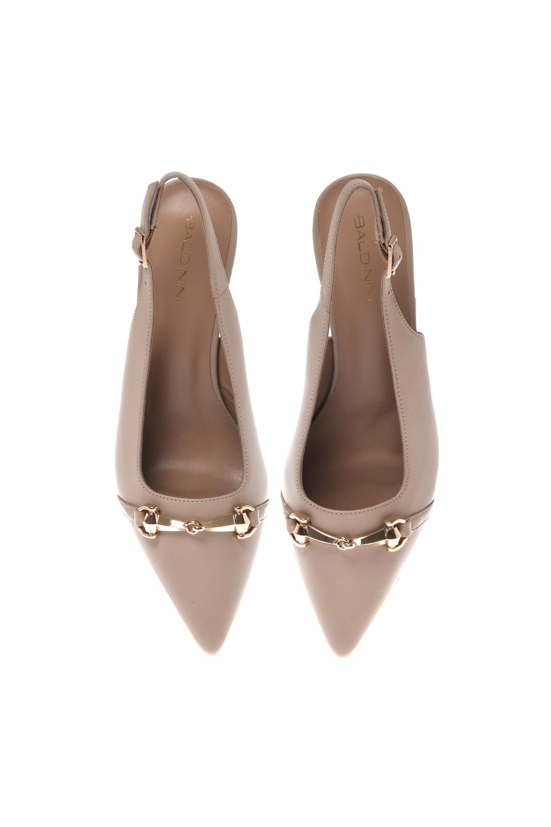 Slingback in leather nude