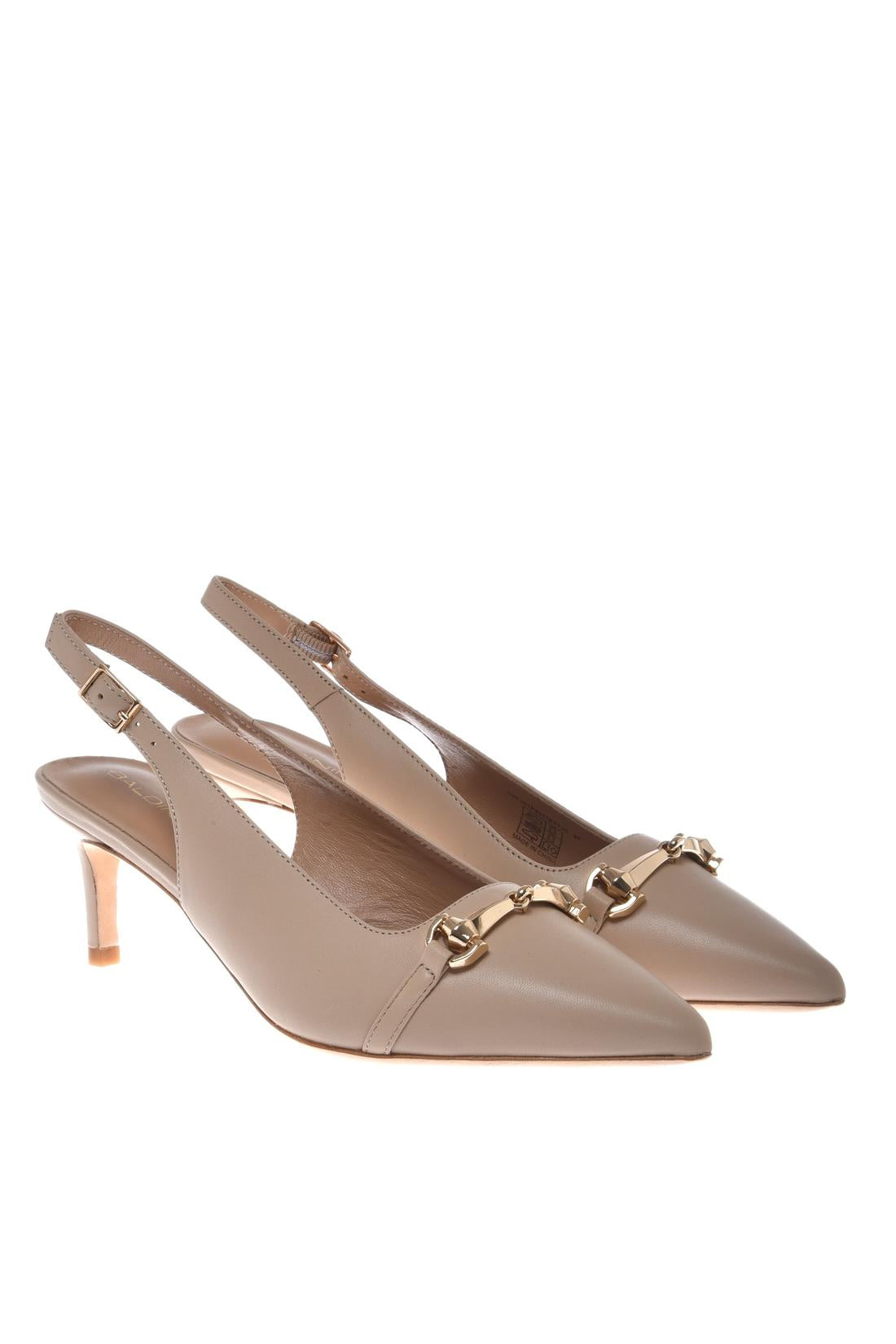 Slingback in leather nude