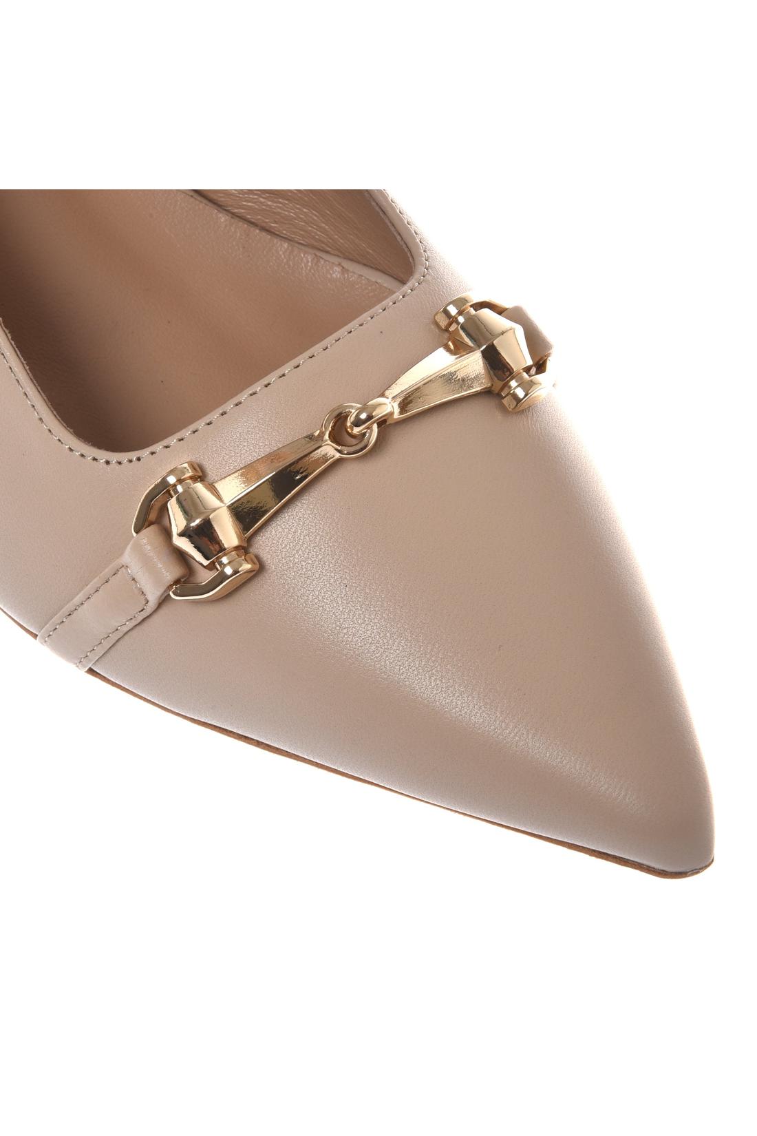 Slingback in leather nude