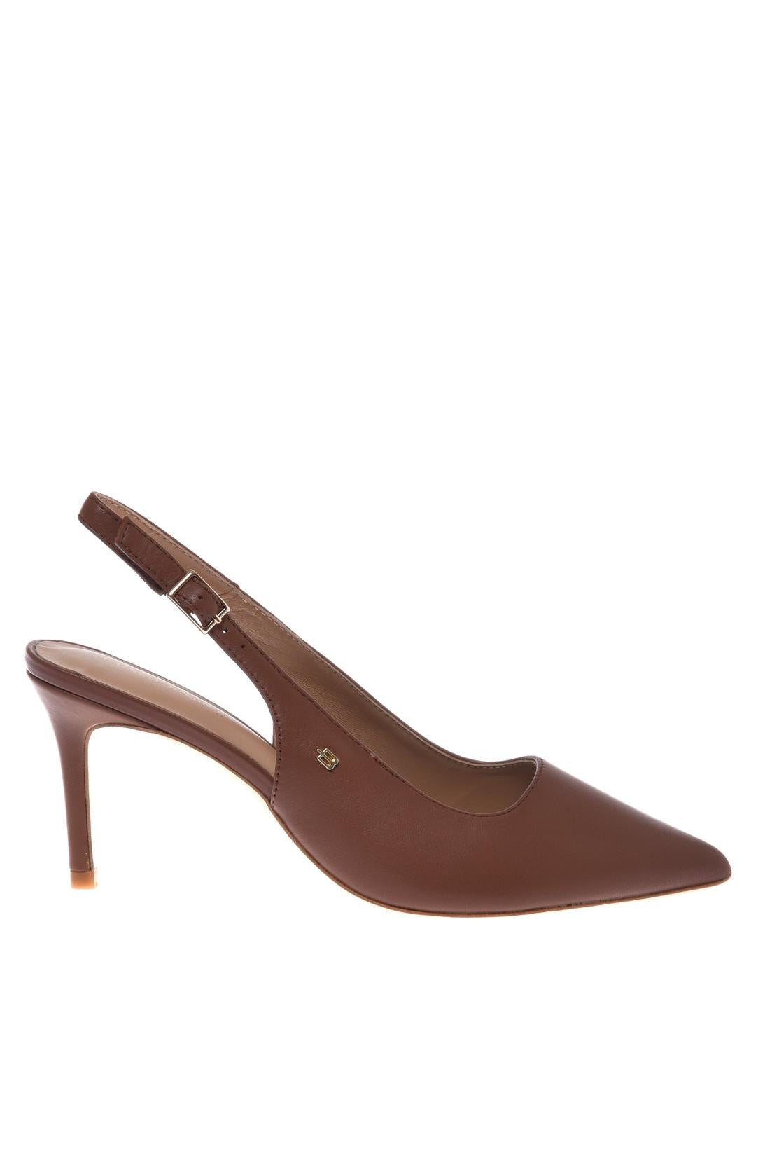 Slingback in leather brown-Baldinini-OUTLET-35-CUOIO-ARCHIVIST-ARCHIVE-SALE
