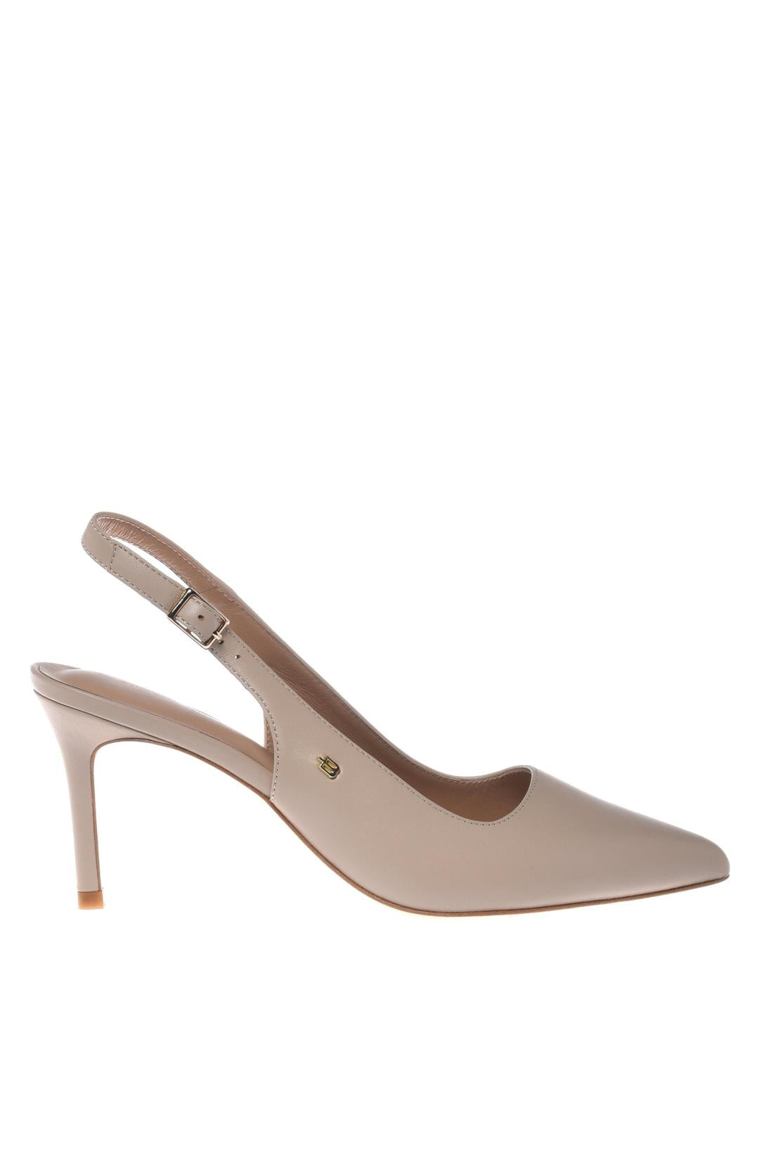 Slingback in leather nude