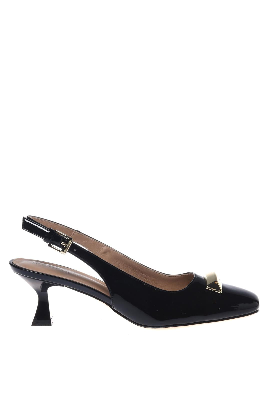 Slingback in patent leather black