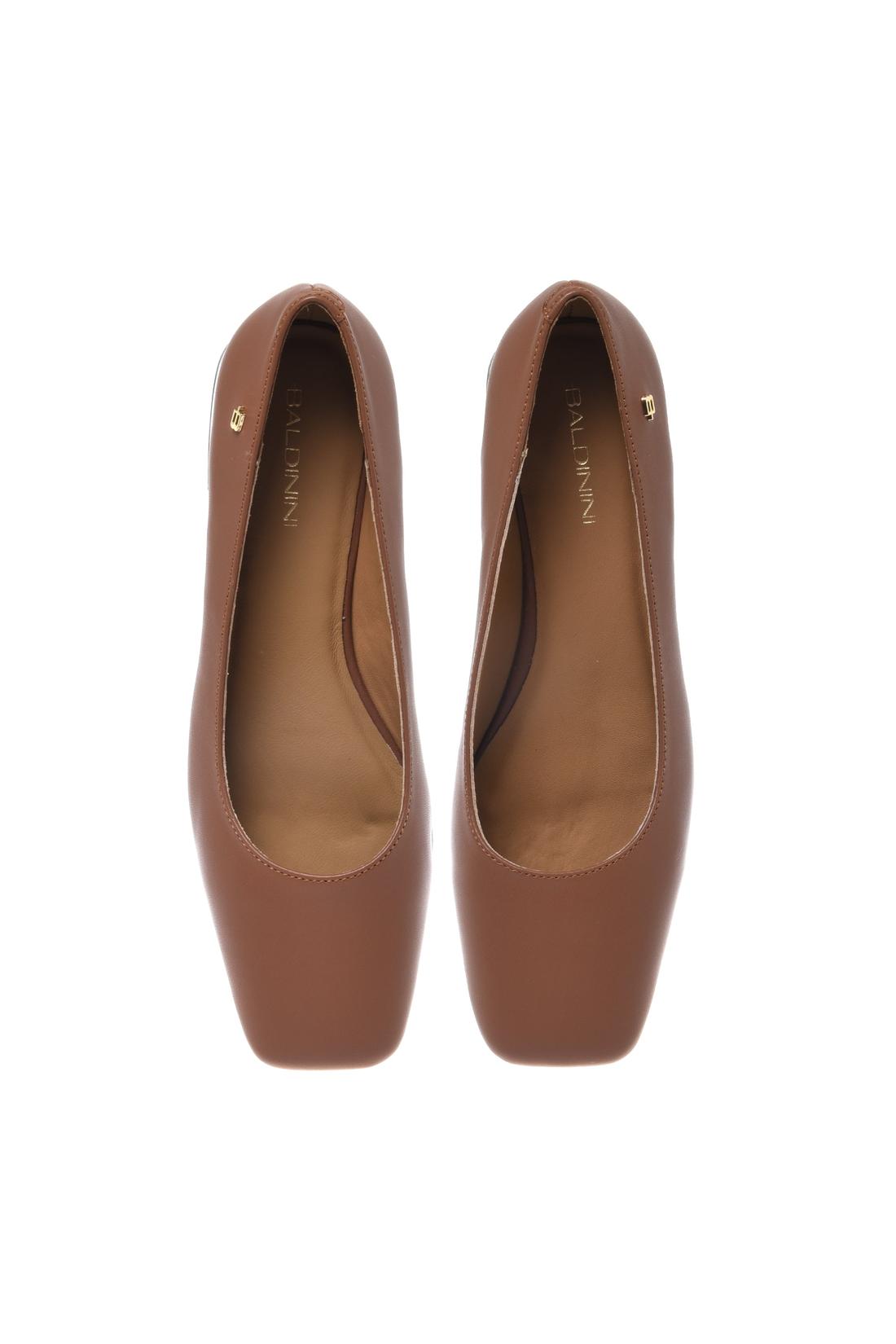Brown leather and black patent décolleté-Baldinini-OUTLET-ARCHIVIST-ARCHIVE-SALE