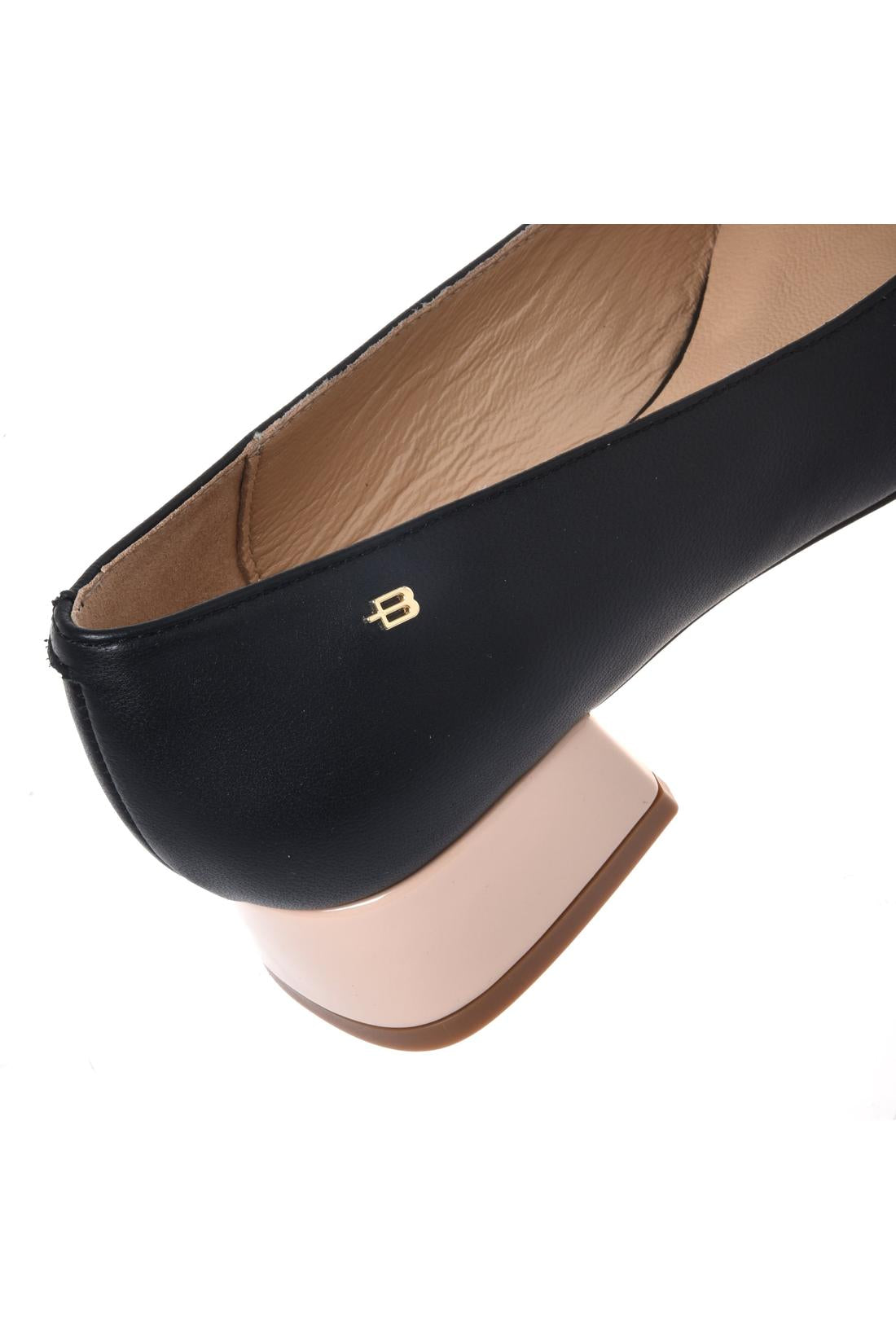 Black leather and nude patent décolleté-Baldinini-OUTLET-ARCHIVIST-ARCHIVE-SALE