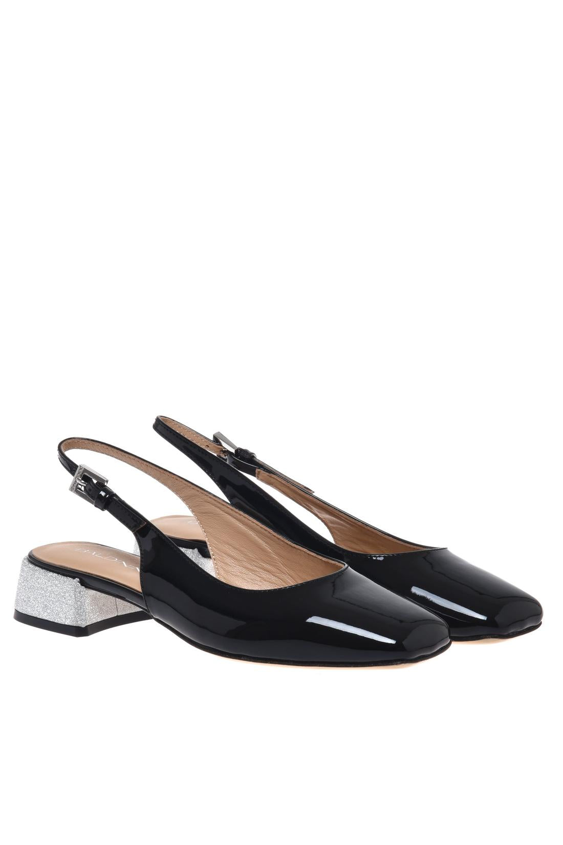 Slingback in black patent leather-Kleider & Röcke-Baldinini-OUTLET-ARCHIVIST-ARCHIVE-SALE