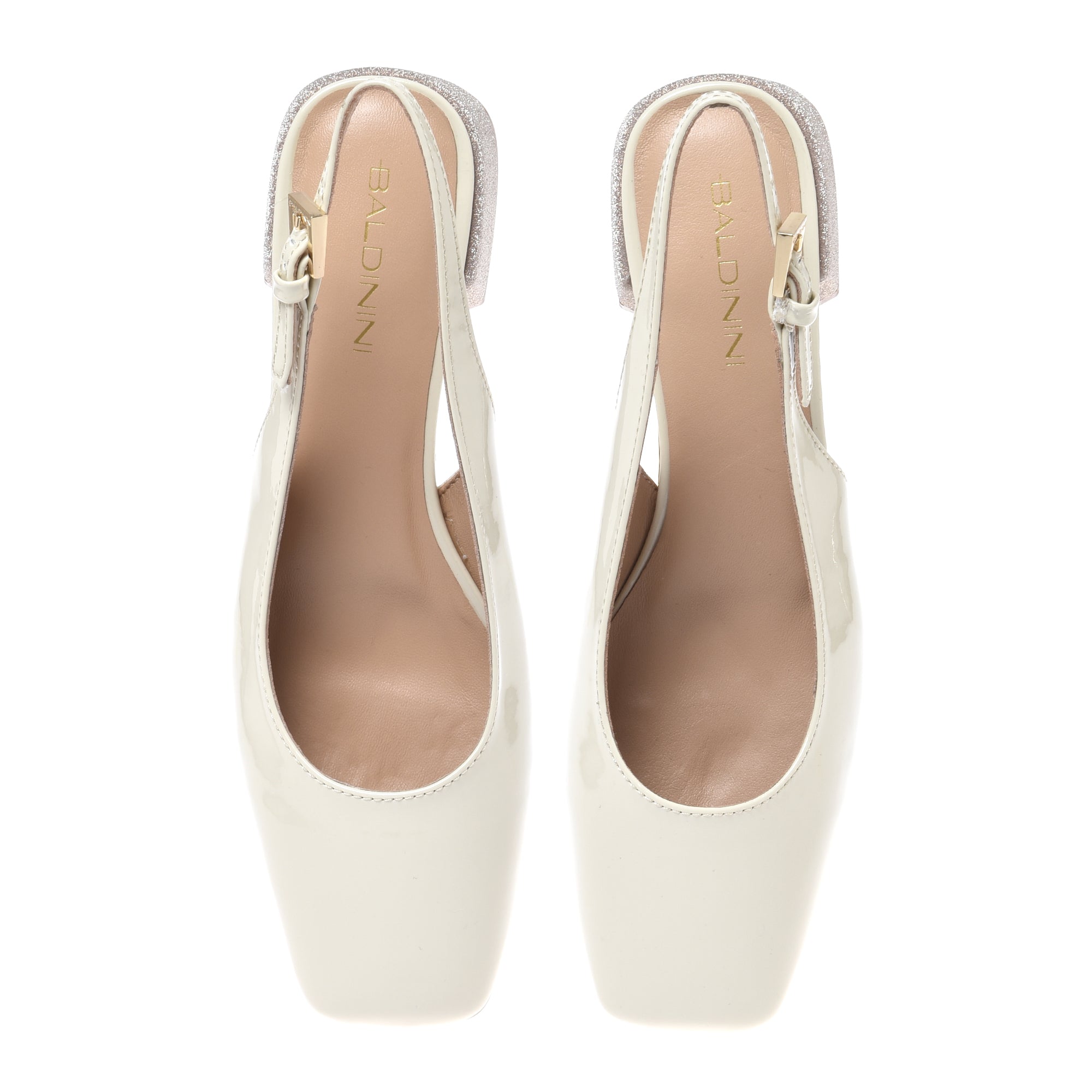 Slingback in off‑white patent leather-Baldinini-OUTLET-ARCHIVIST-ARCHIVE-SALE