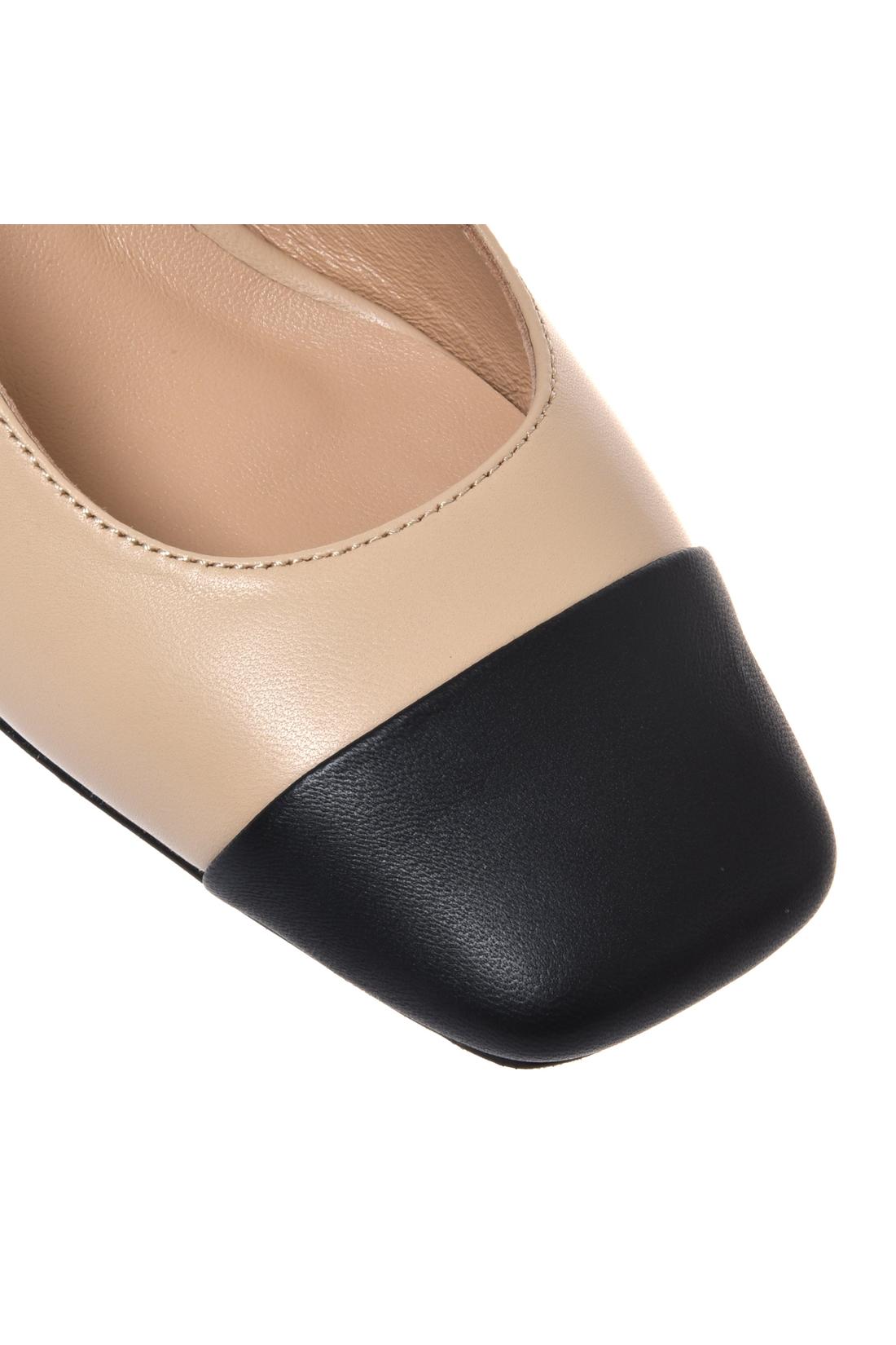 Black and nude leather slingback