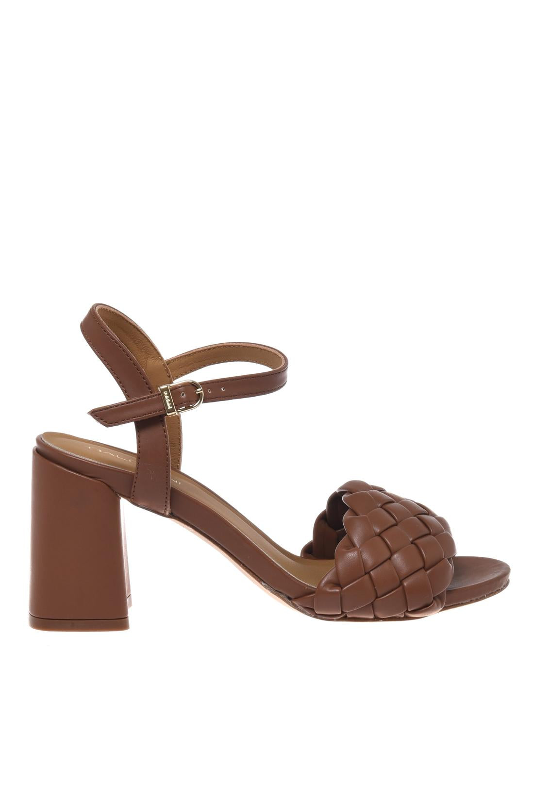 Sandal in braided eco nappa tan-Flache Schuhe-Baldinini-OUTLET-41-CUOIO-ARCHIVIST-ARCHIVE-SALE