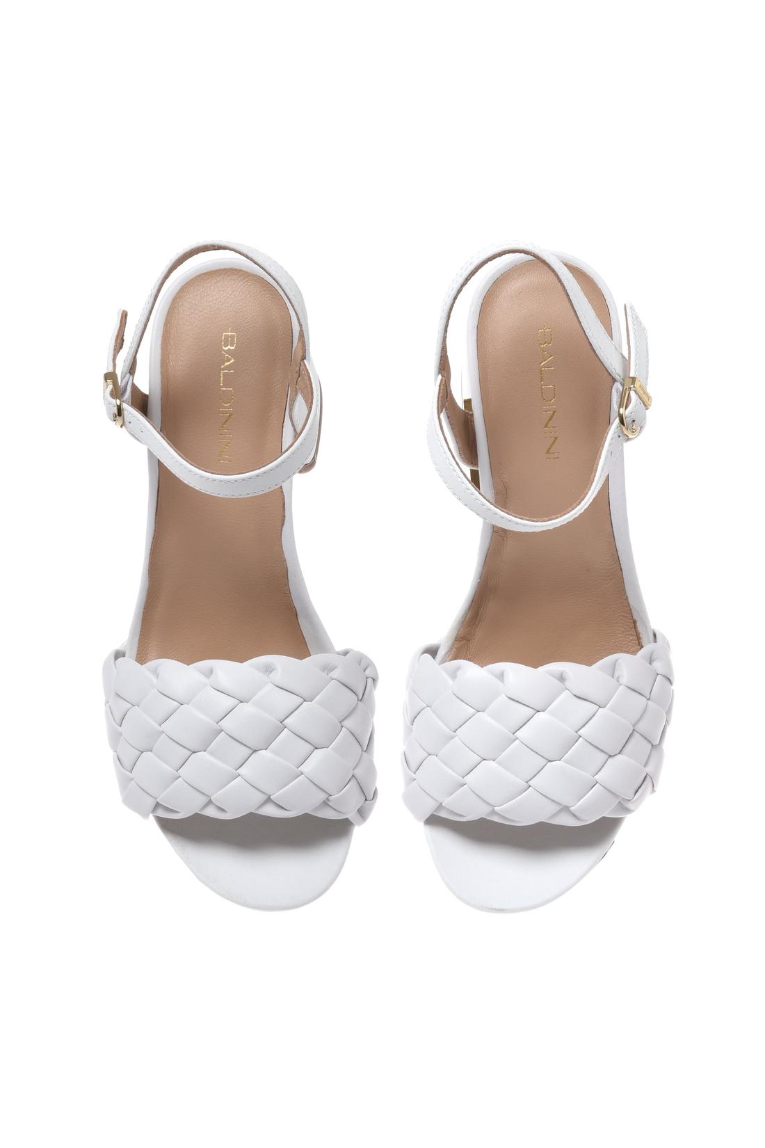 Sandal in braided eco nappa white-Flache Schuhe-Baldinini-OUTLET-ARCHIVIST-ARCHIVE-SALE