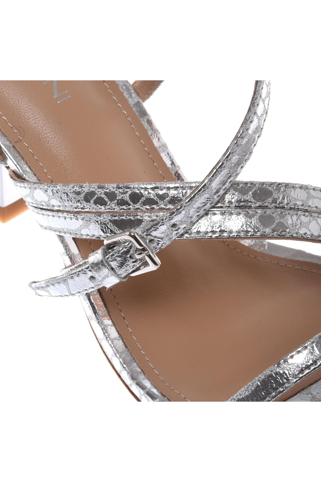 Sandal in python print leather silver