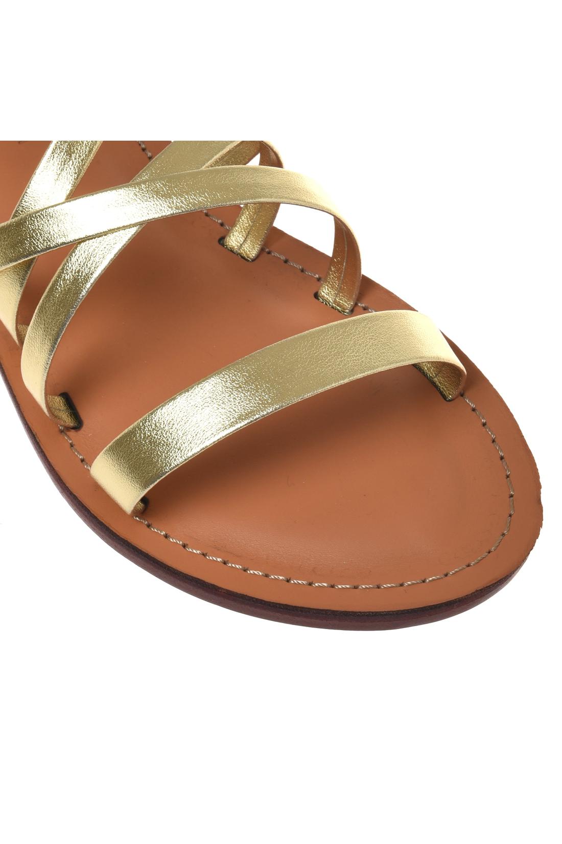 Sandal in laminated eco nappa leather gold
