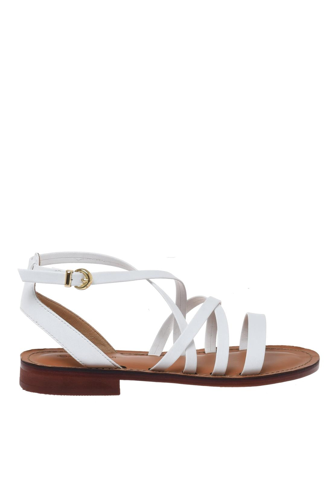 Sandal in white eco nappa leather