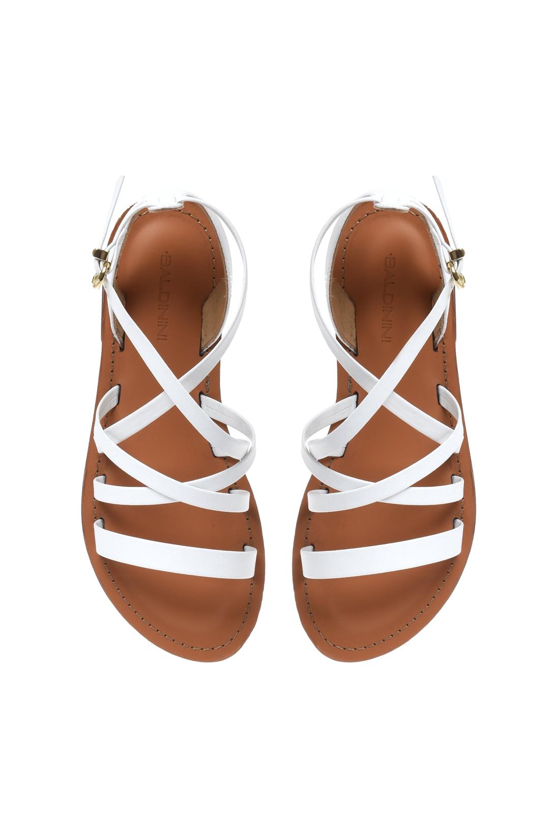 Sandal in white eco nappa leather