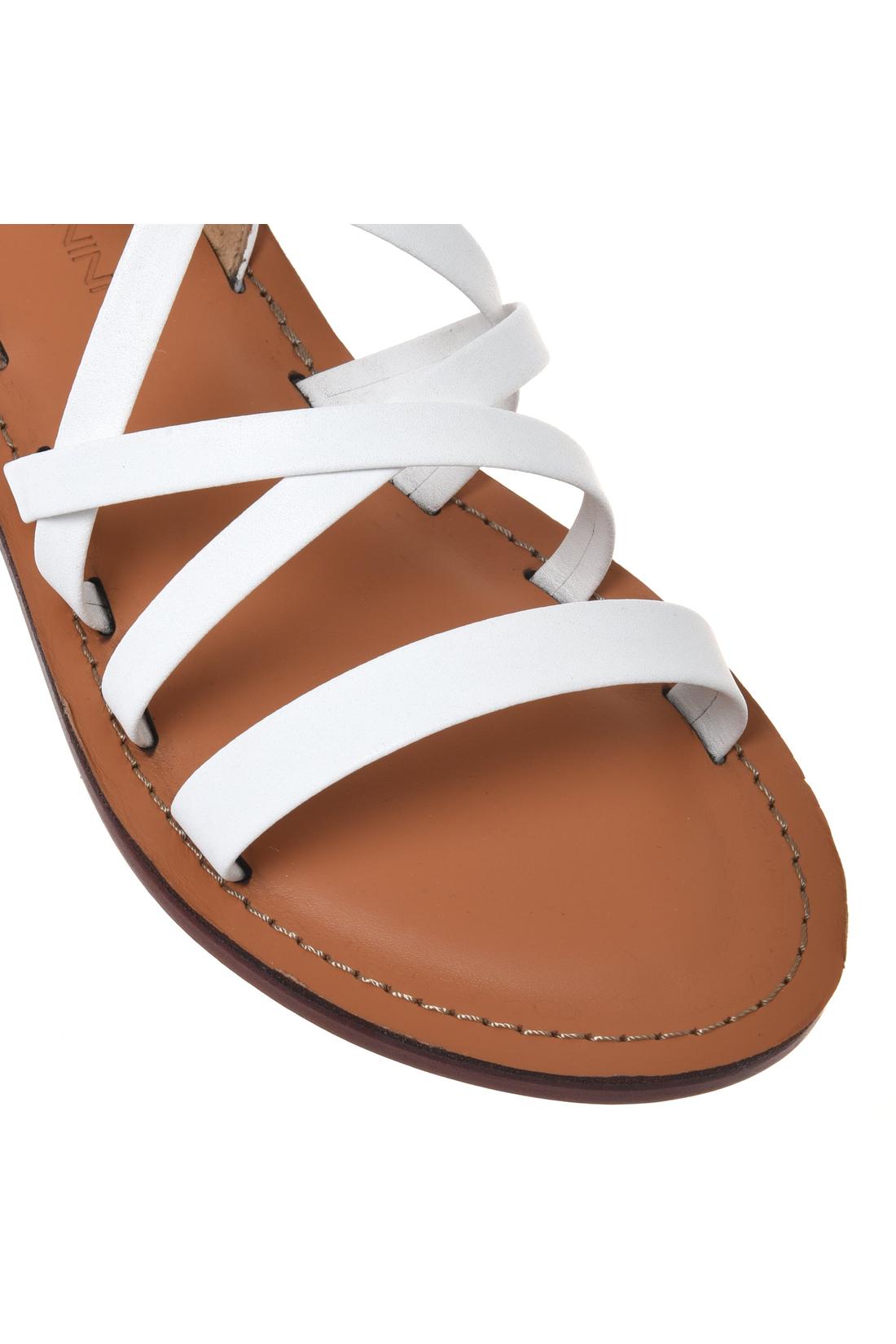 Sandal in white eco nappa leather
