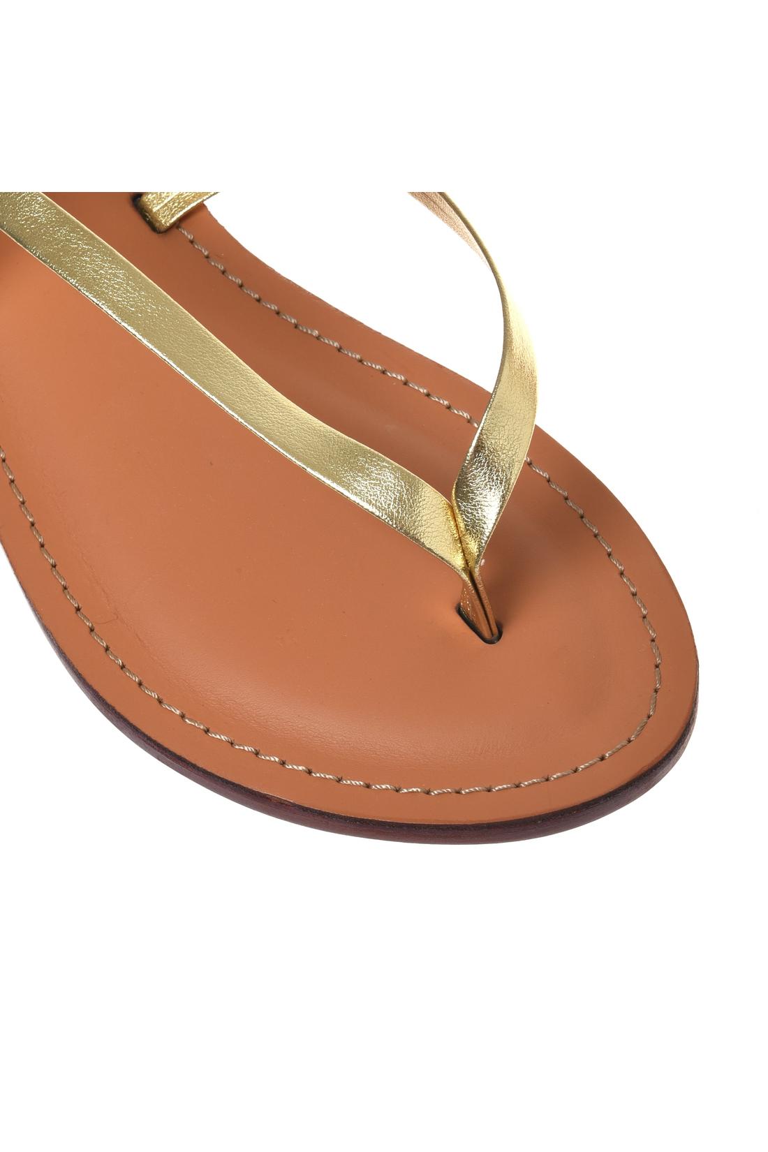 Sandal in laminated eco nappa leather gold