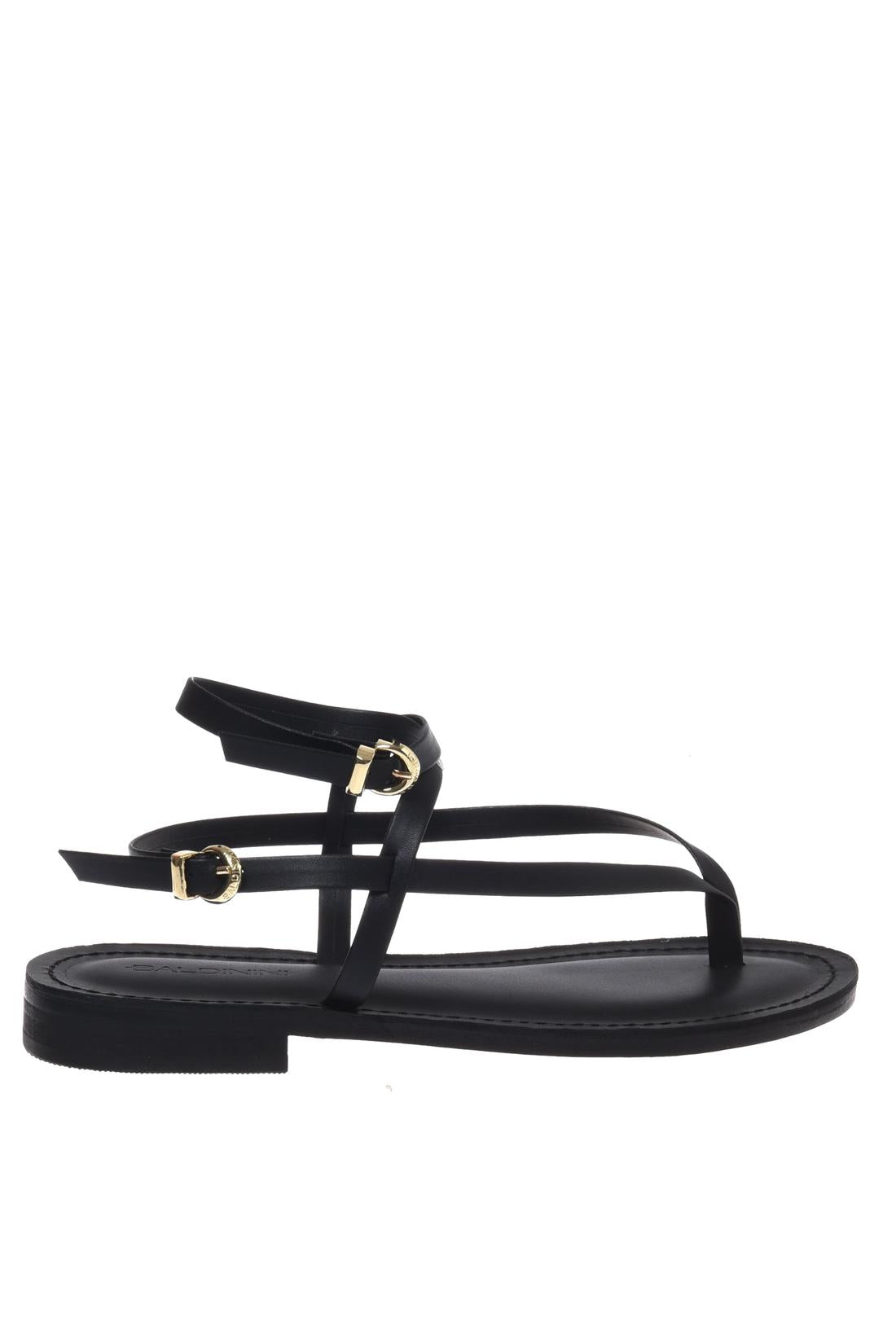 Sandal in nappa leather black