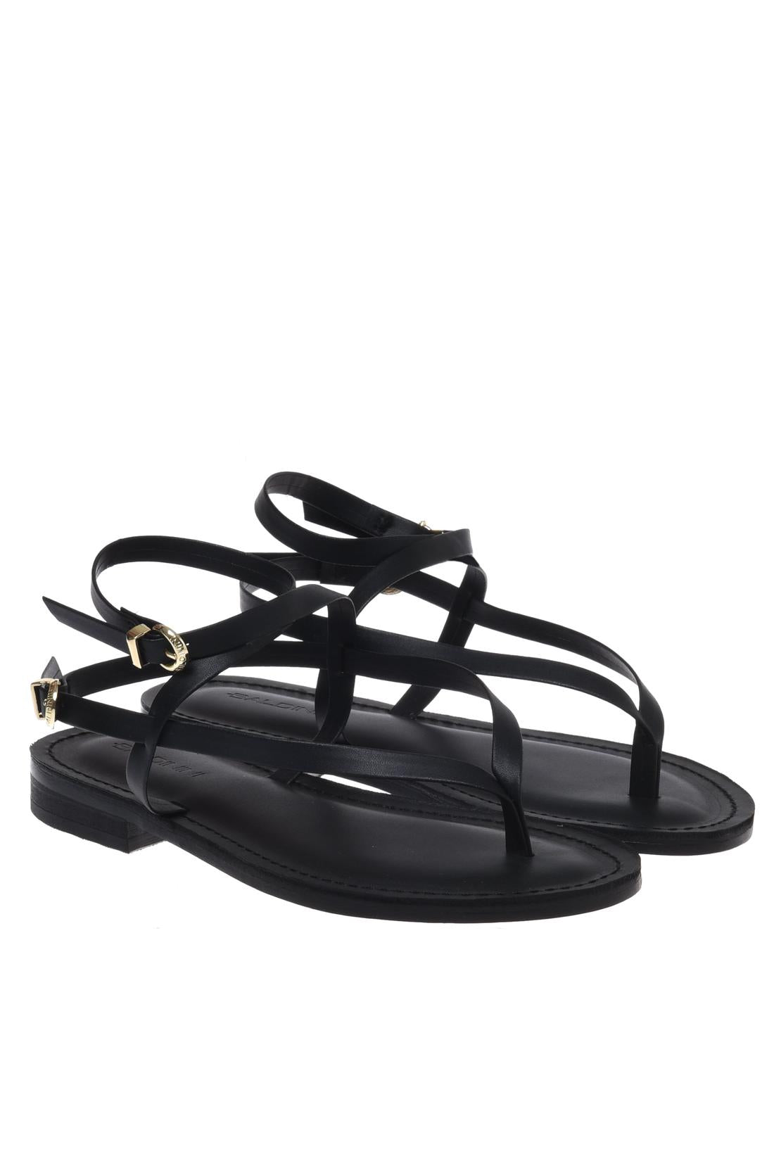 Sandal in nappa leather black