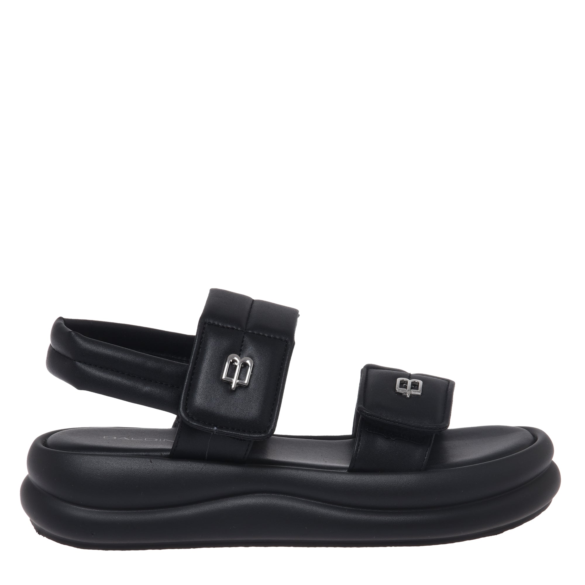 Sandal in black faux leather-Baldinini-OUTLET-41-NERO-ARCHIVIST-ARCHIVE-SALE