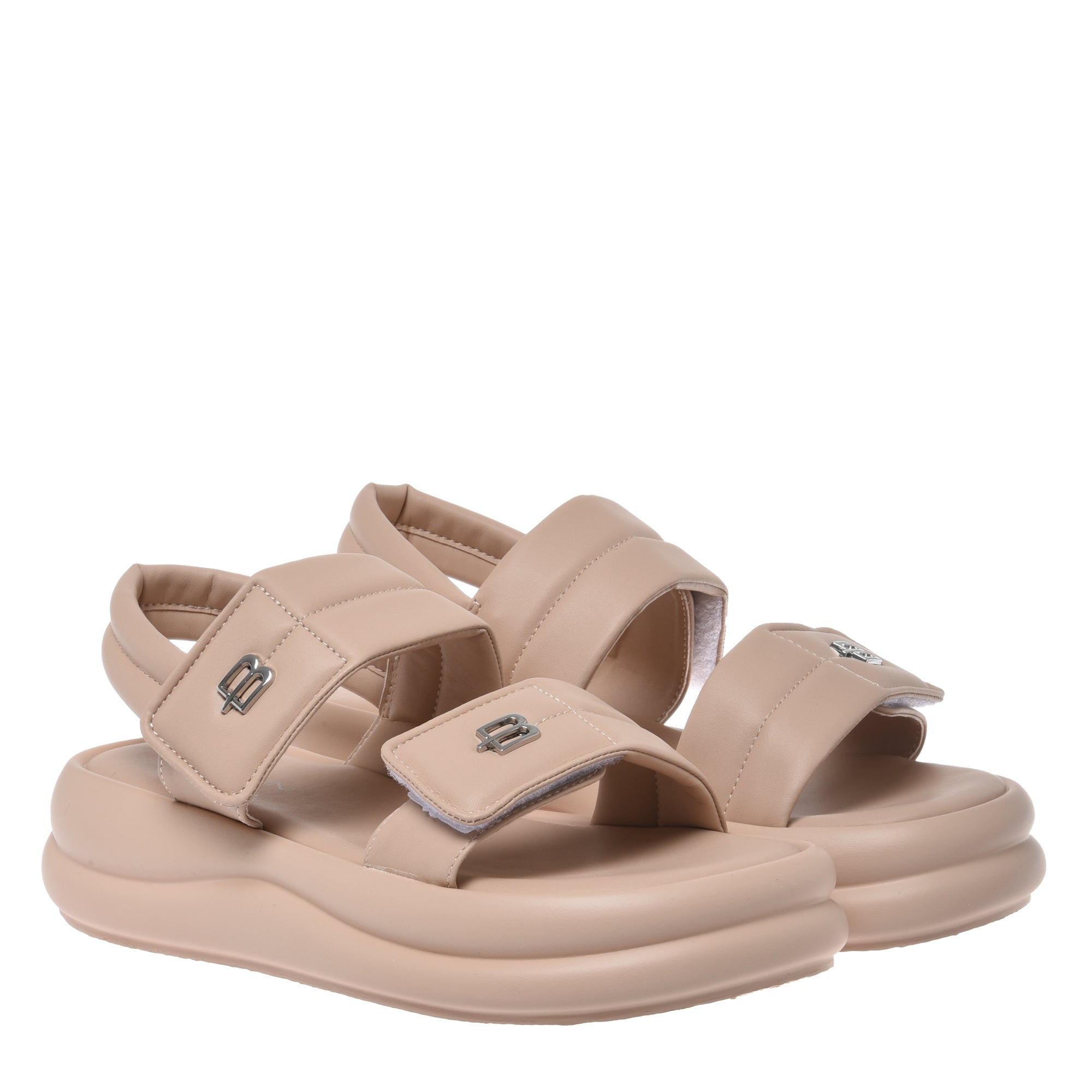 Sandal in nude faux leather-Baldinini-OUTLET-ARCHIVIST-ARCHIVE-SALE
