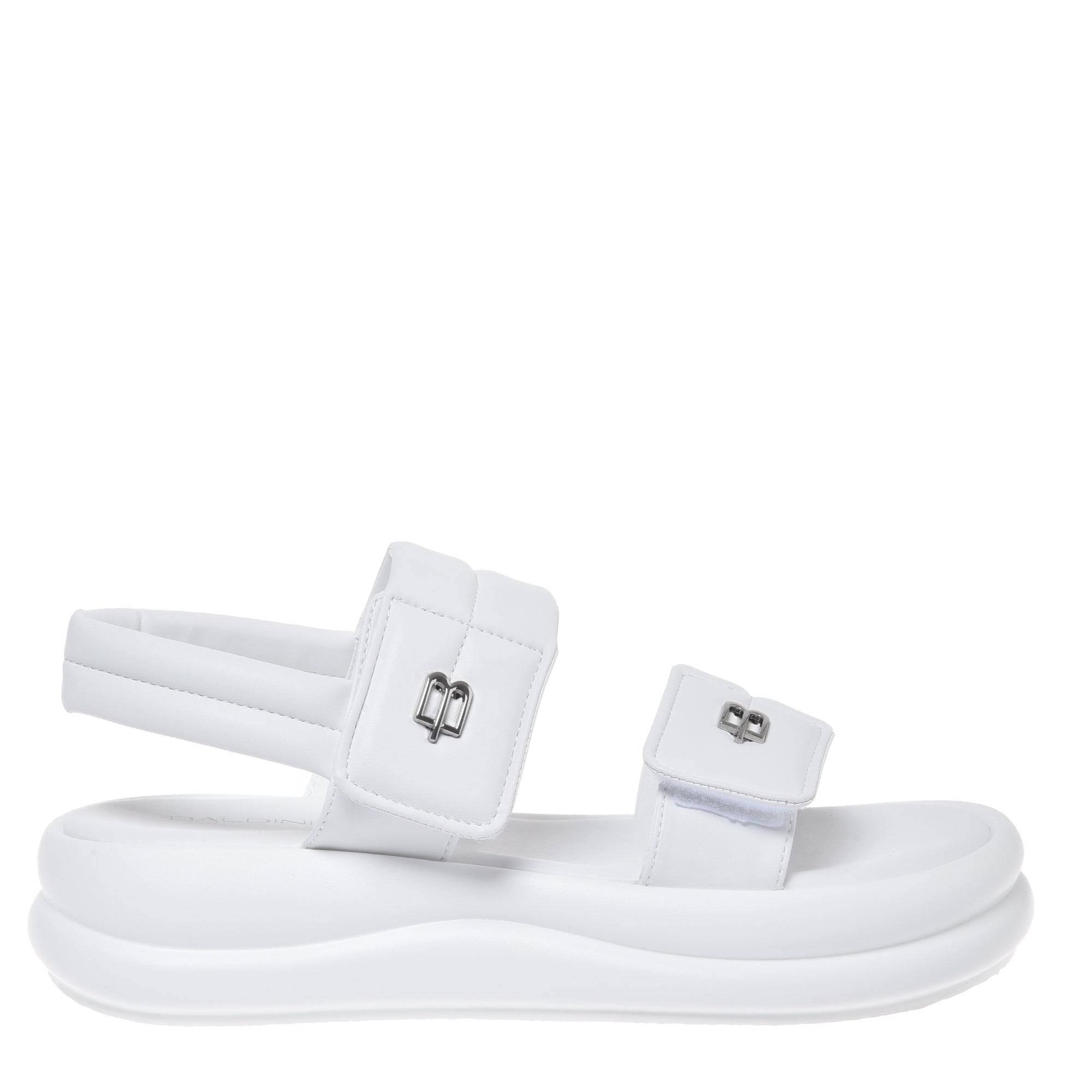 Sandal in white faux leather-Baldinini-OUTLET-41-PANNA-ARCHIVIST-ARCHIVE-SALE