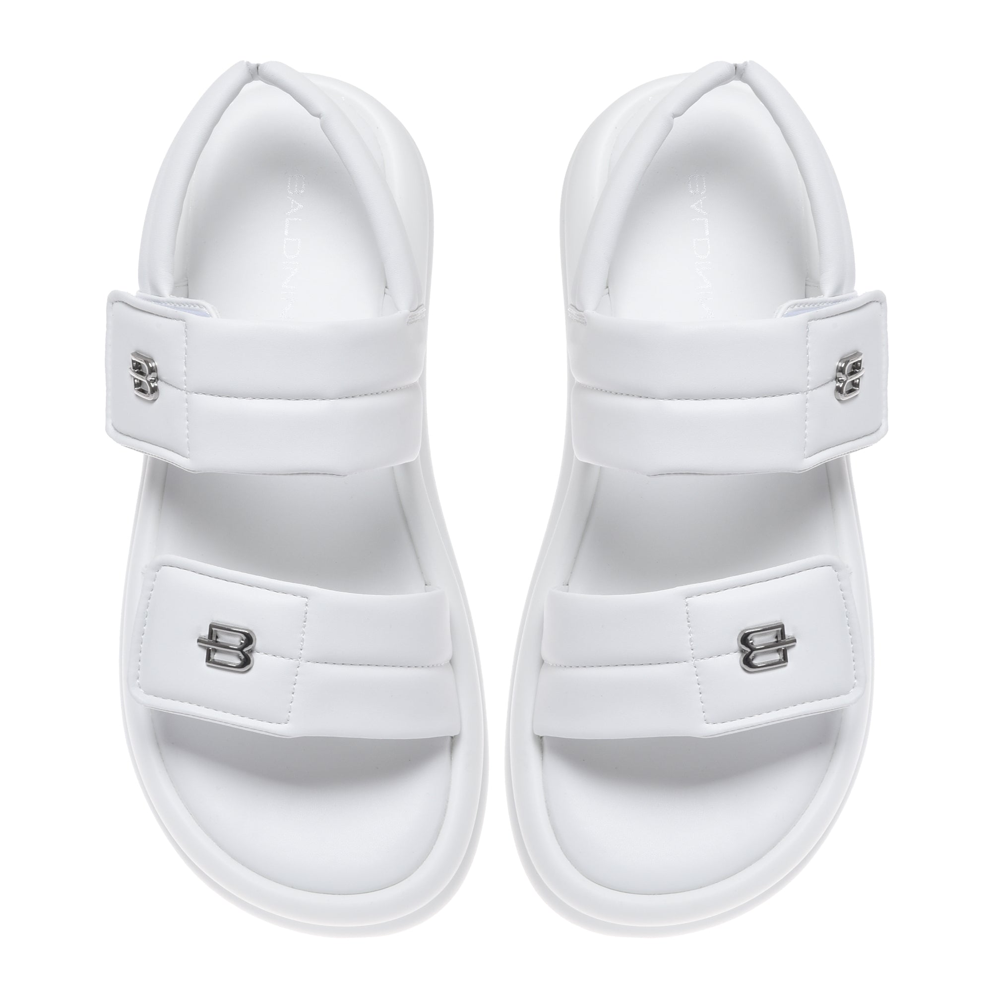 Sandal in white faux leather-Baldinini-OUTLET-ARCHIVIST-ARCHIVE-SALE