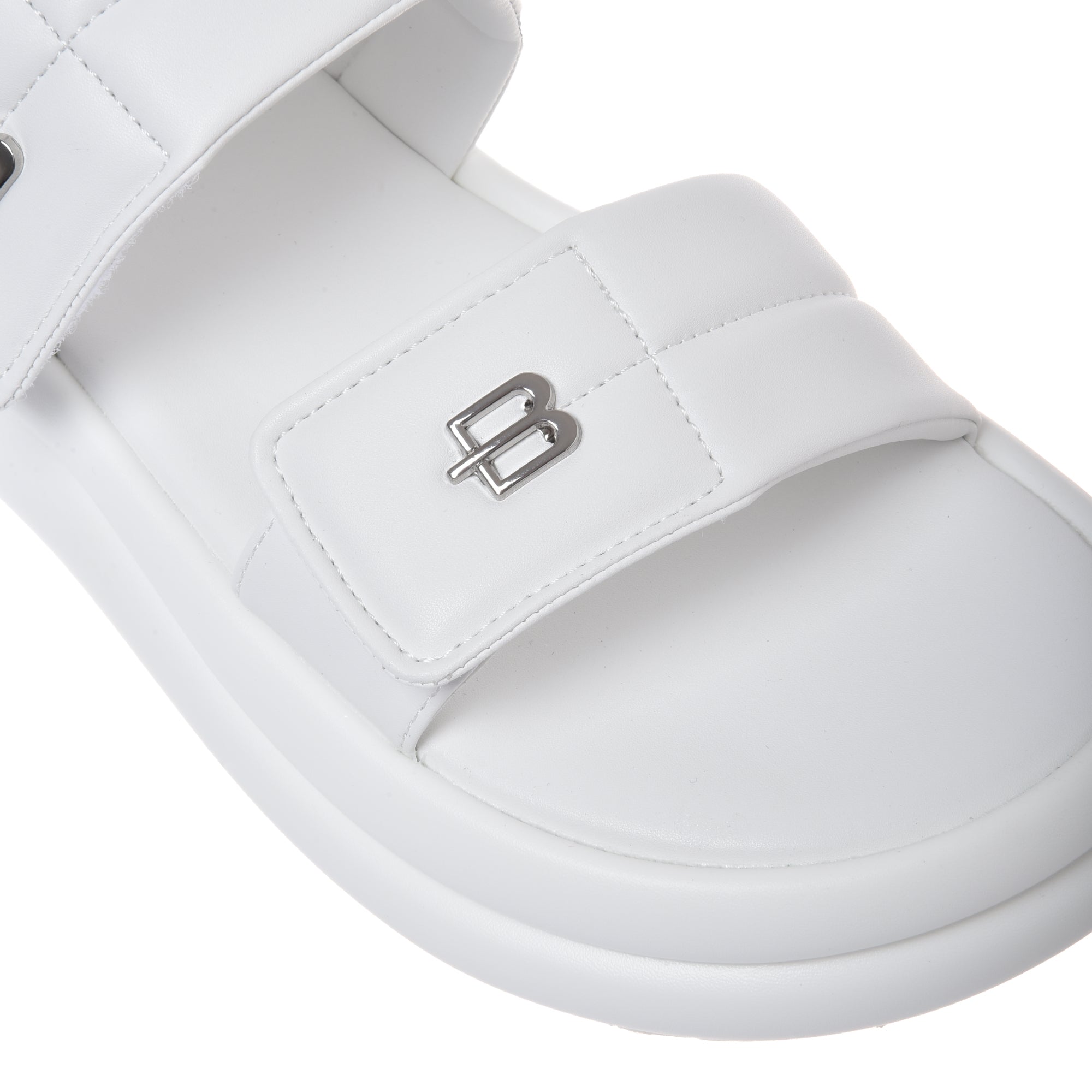 Sandal in white faux leather-Baldinini-OUTLET-ARCHIVIST-ARCHIVE-SALE