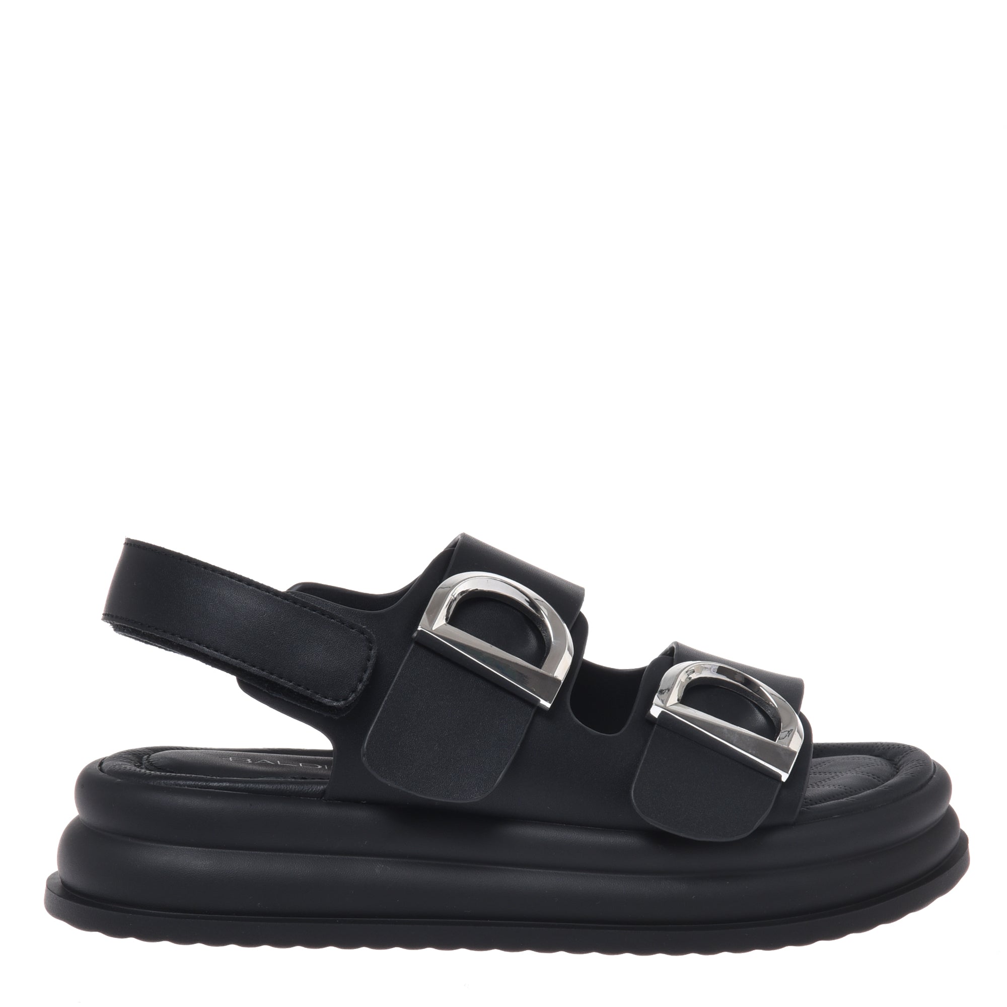 Sandal in black leather-Baldinini-OUTLET-35-NERO-ARCHIVIST-ARCHIVE-SALE