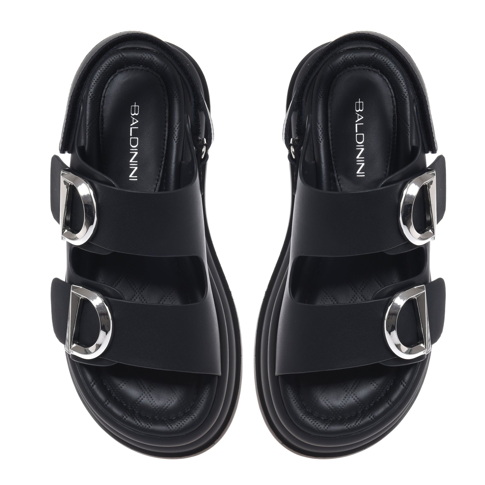 Sandal in black leather-Baldinini-OUTLET-ARCHIVIST-ARCHIVE-SALE