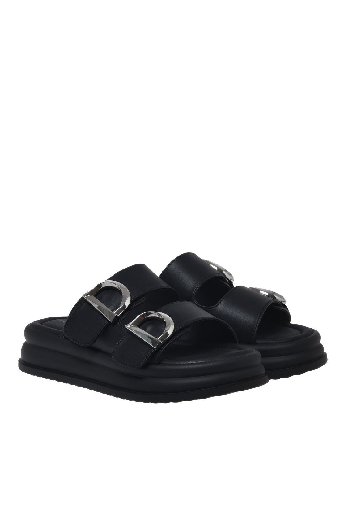 Mule in black leather-Flache Schuhe-Baldinini-OUTLET-ARCHIVIST-ARCHIVE-SALE