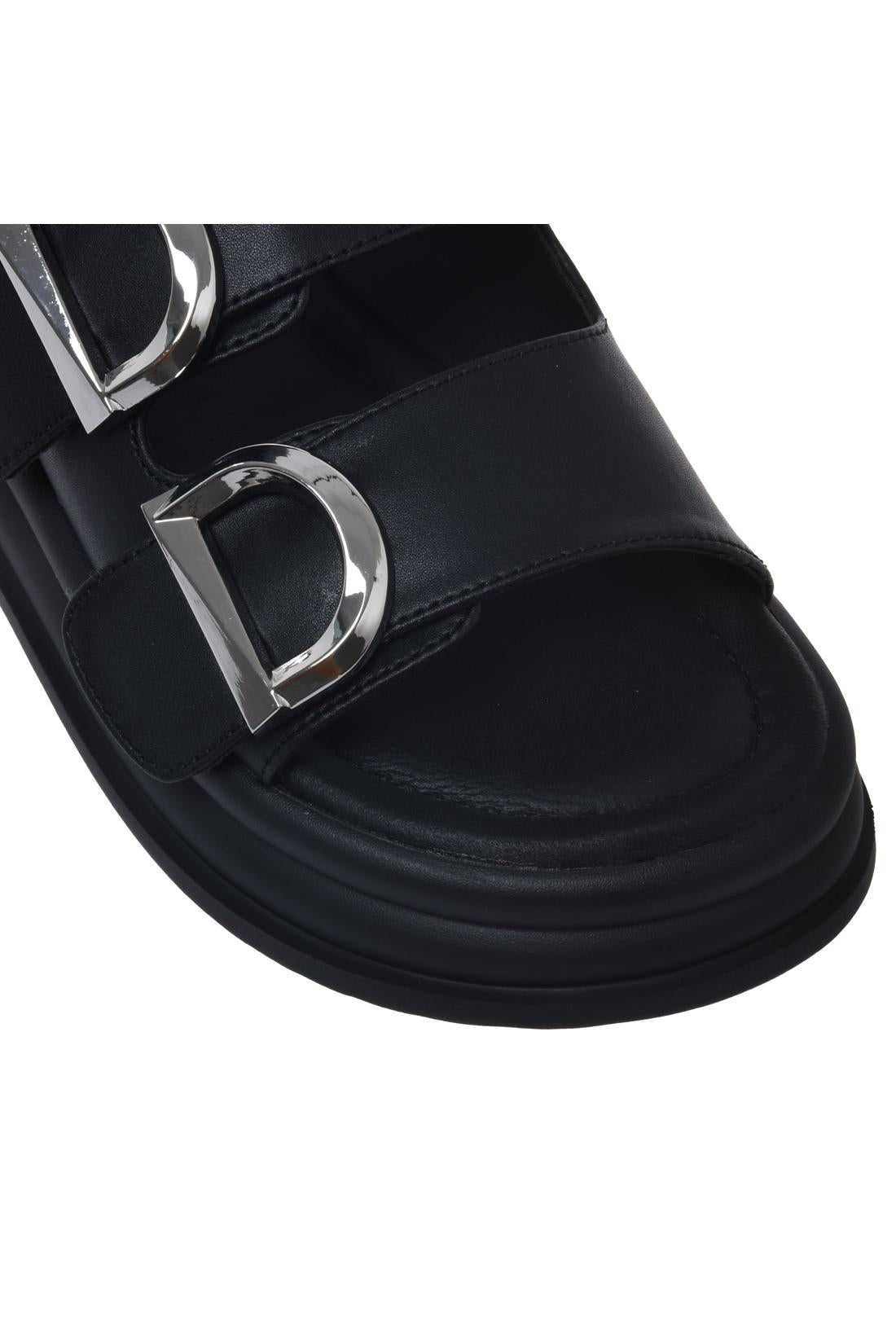 Mule in black leather-Flache Schuhe-Baldinini-OUTLET-ARCHIVIST-ARCHIVE-SALE