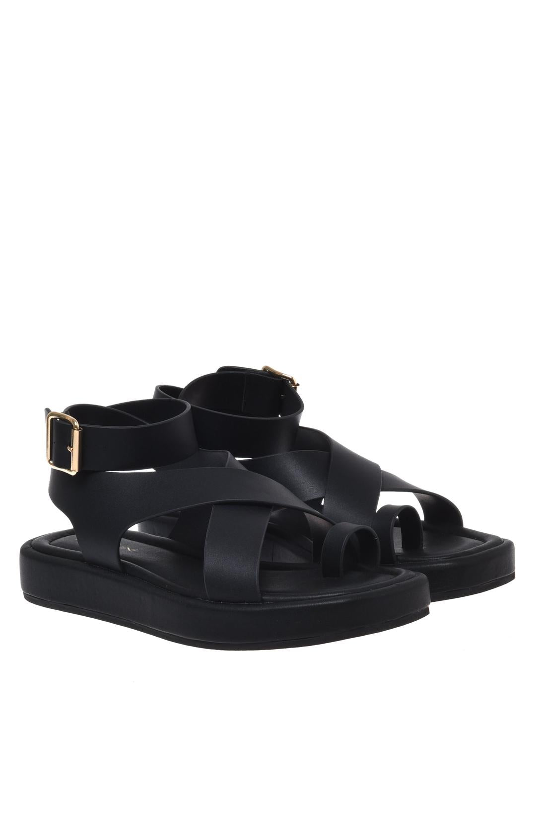 Sandal in nappa leather black