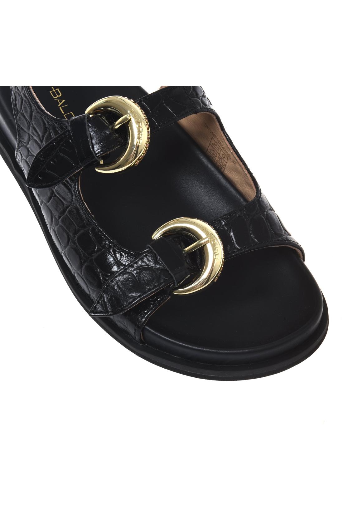 Sandal in croc-effect black