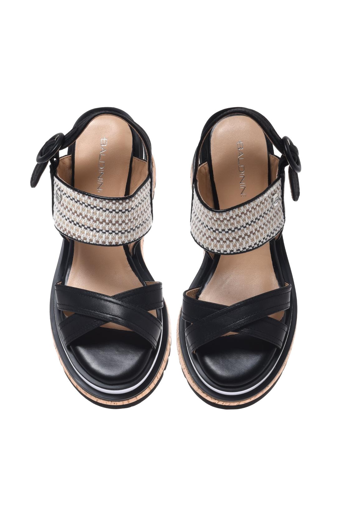 Sandal in black nappa leather-Flache Schuhe-Baldinini-OUTLET-ARCHIVIST-ARCHIVE-SALE