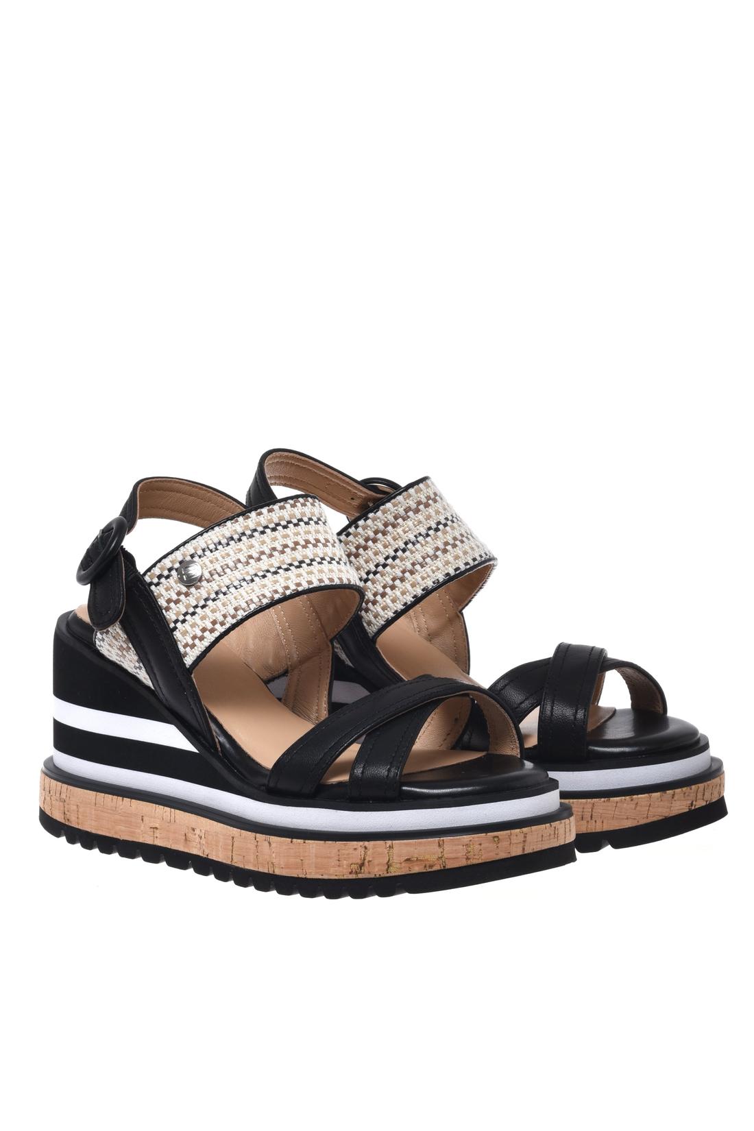 Sandal in black nappa leather-Flache Schuhe-Baldinini-OUTLET-ARCHIVIST-ARCHIVE-SALE