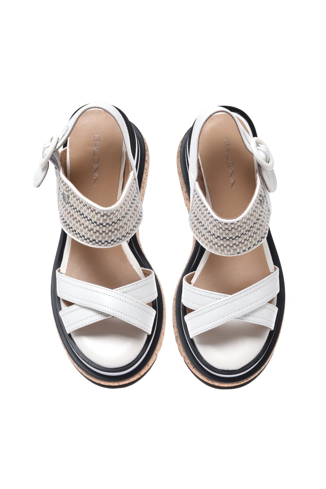 Sandal in white nappa leather-Flache Schuhe-Baldinini-OUTLET-ARCHIVIST-ARCHIVE-SALE