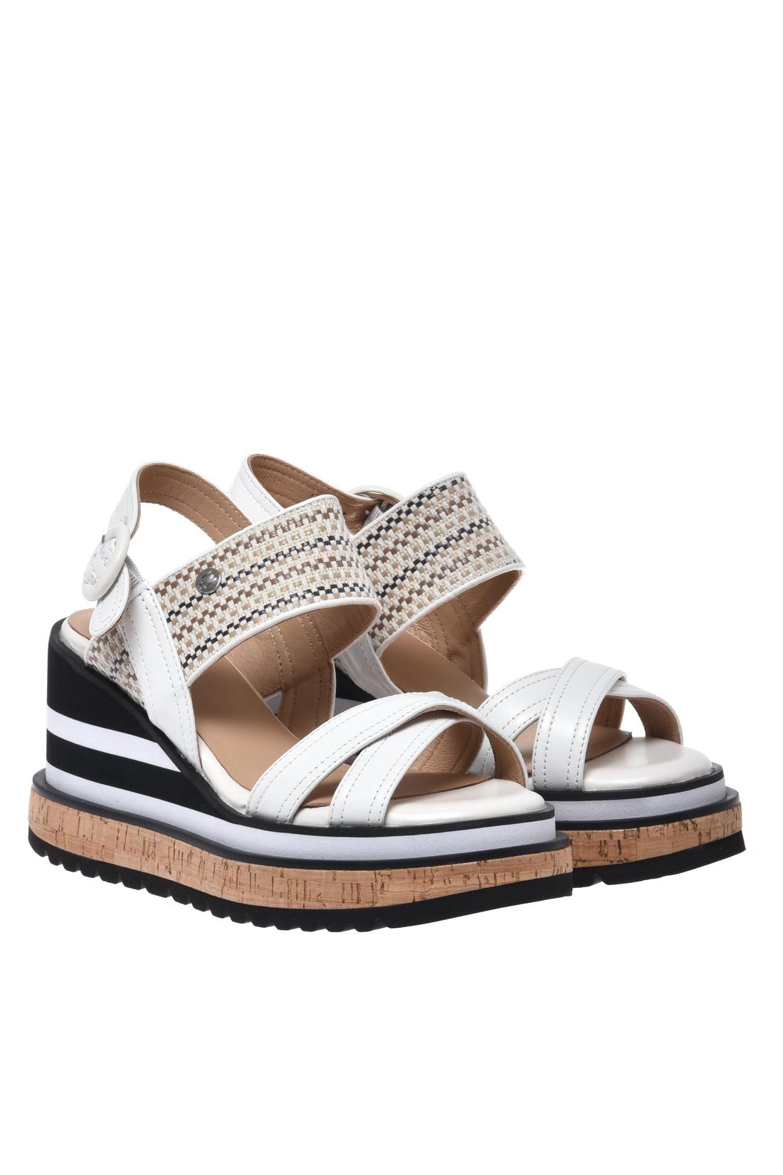 Sandal in white nappa leather-Flache Schuhe-Baldinini-OUTLET-ARCHIVIST-ARCHIVE-SALE