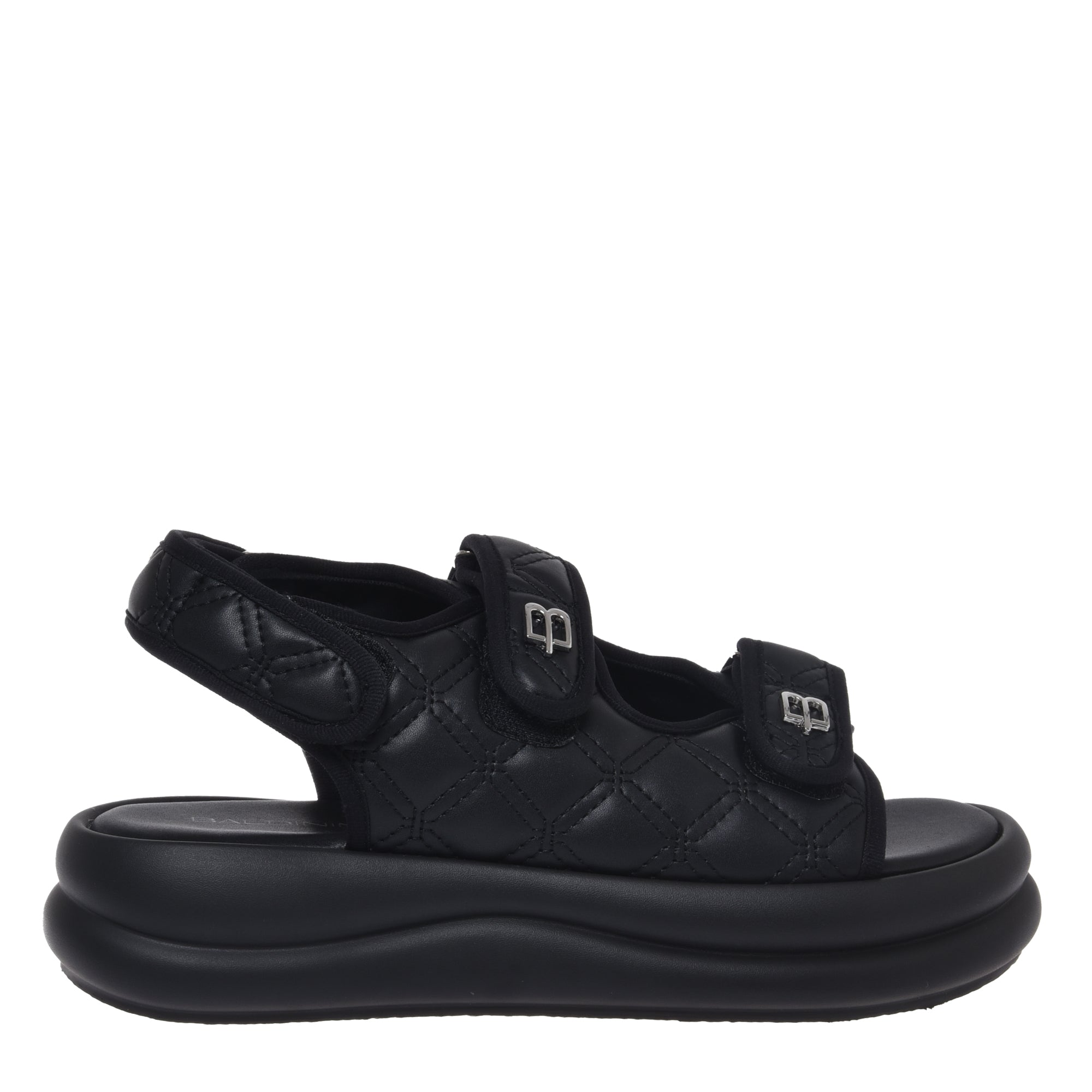Sandal in black quilted faux leather-Baldinini-OUTLET-41-NERO-ARCHIVIST-ARCHIVE-SALE