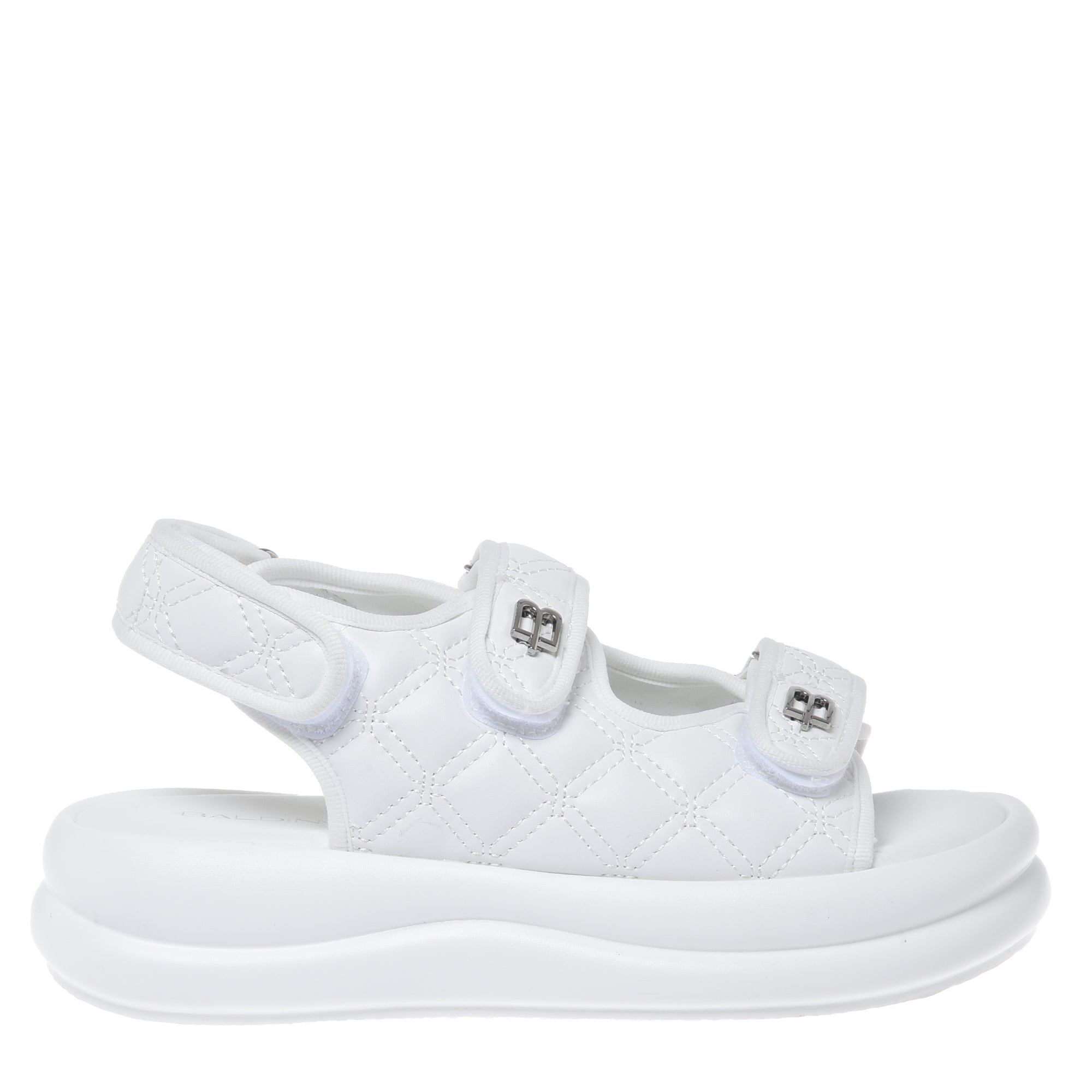 Sandal in white quilted faux leather-Baldinini-OUTLET-41-PANNA-ARCHIVIST-ARCHIVE-SALE