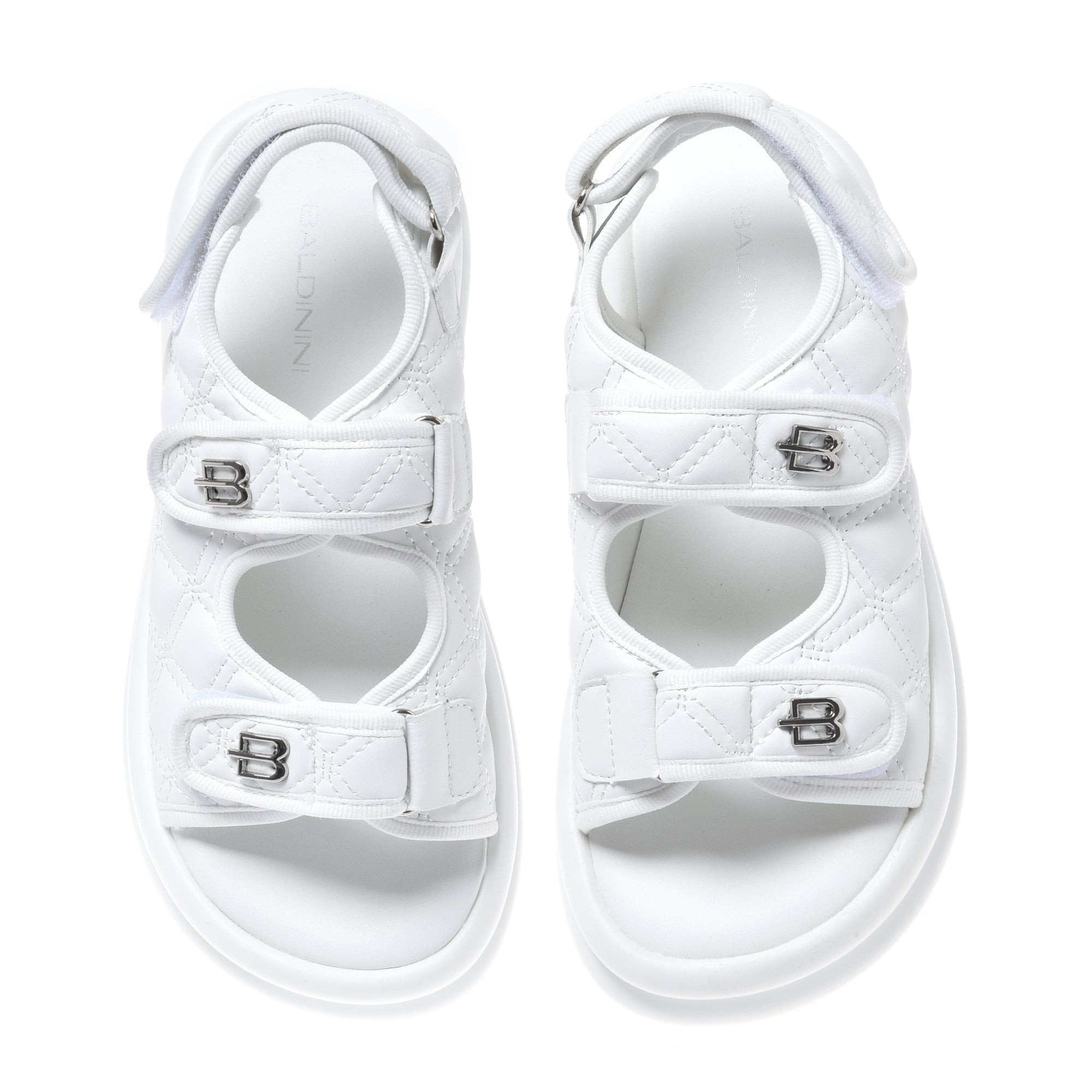 Sandal in white quilted faux leather-Baldinini-OUTLET-ARCHIVIST-ARCHIVE-SALE