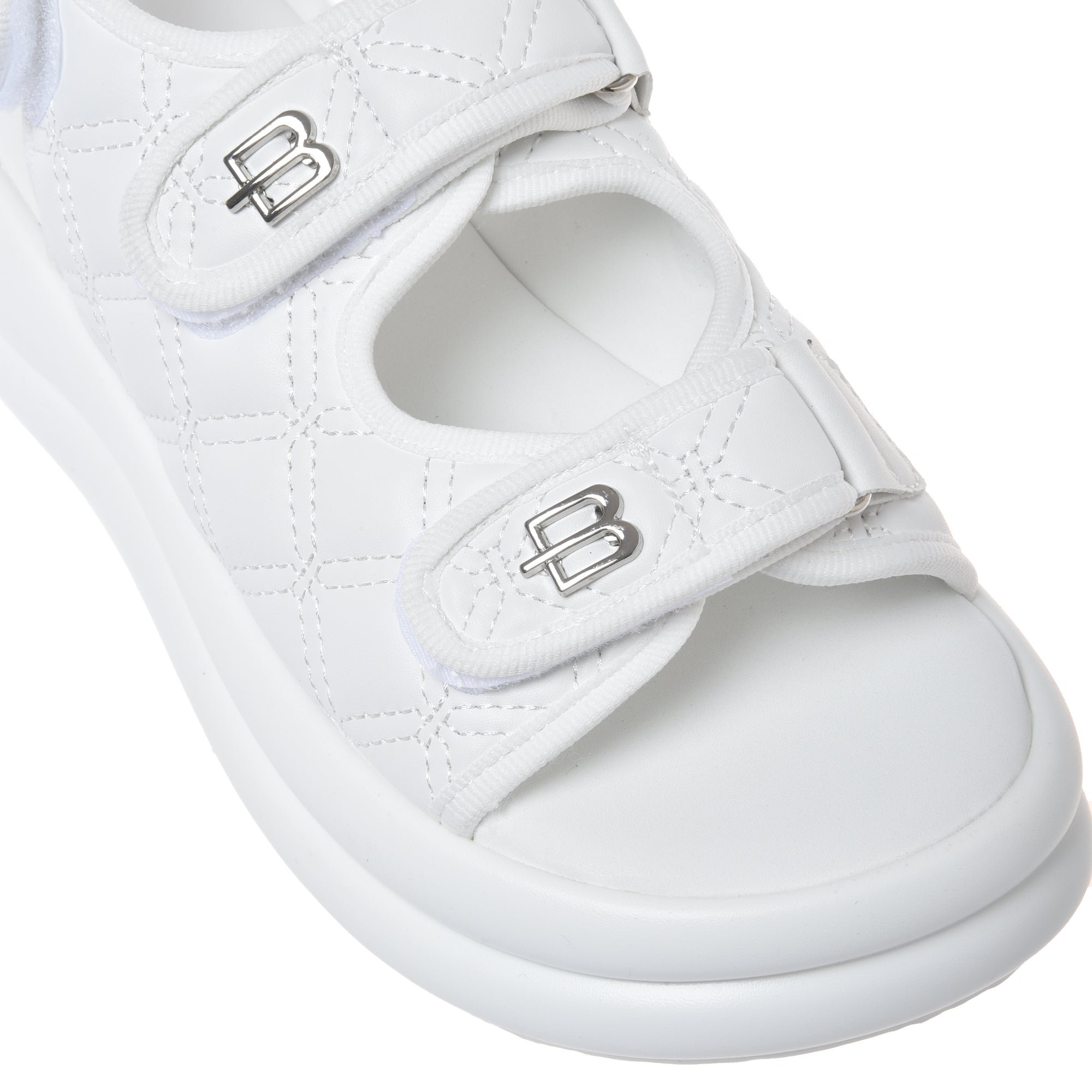 Sandal in white quilted faux leather-Baldinini-OUTLET-ARCHIVIST-ARCHIVE-SALE
