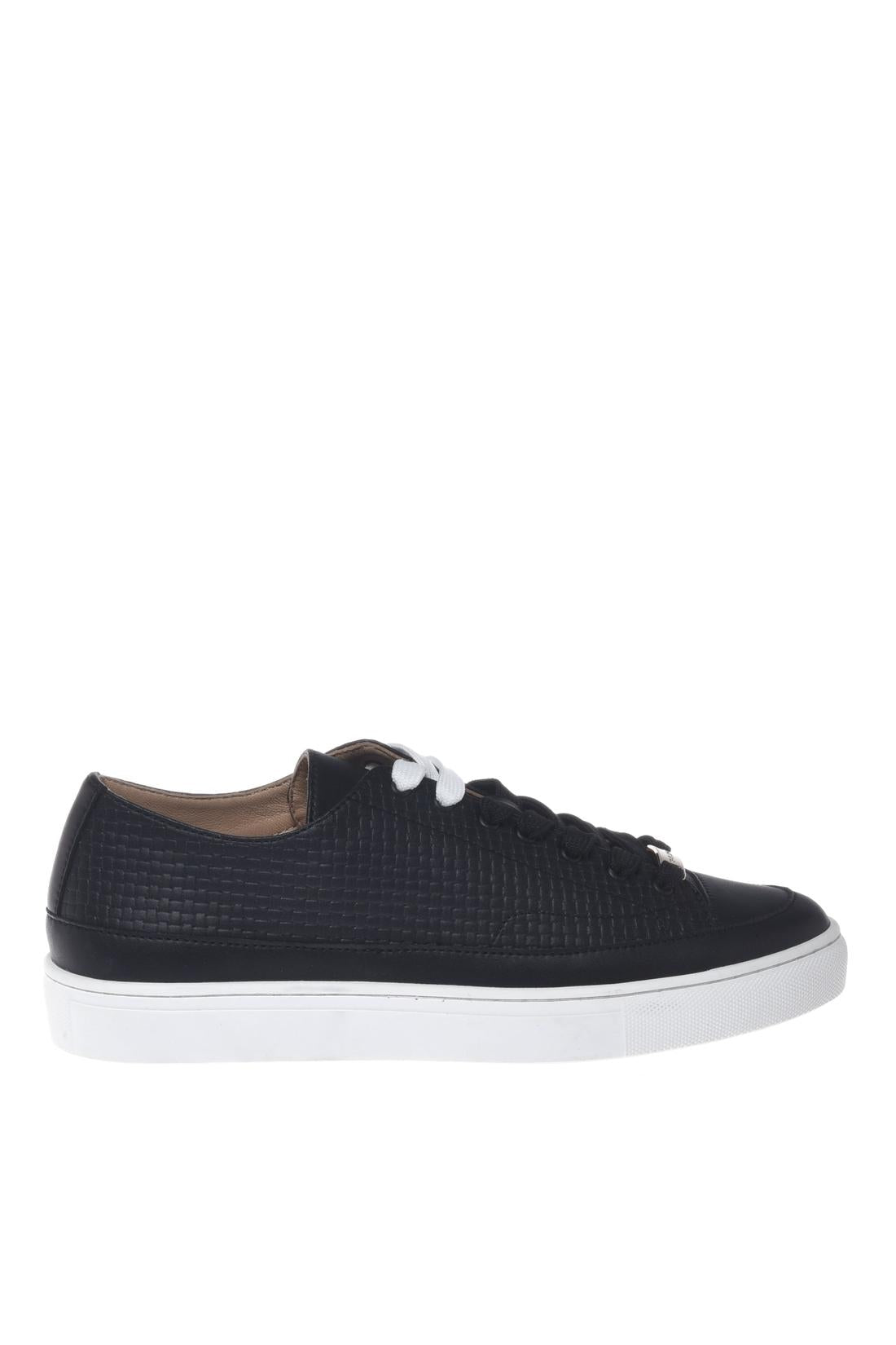 Sneaker in printed leather black
