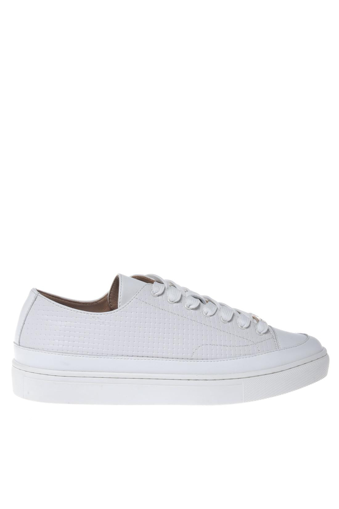 Sneaker in printed leather white