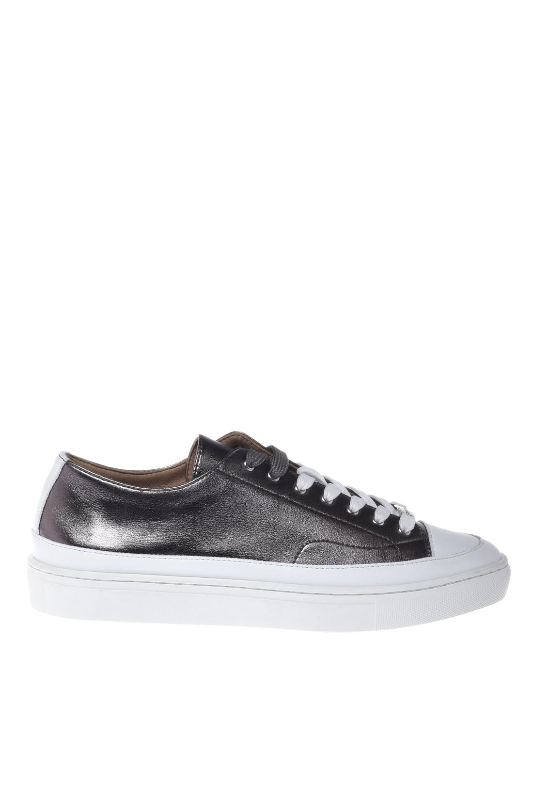 Sneaker in laminated nappa leather grey-Sneaker-Baldinini-OUTLET-35-BIANCO-CDF-ARCHIVIST-ARCHIVE-SALE