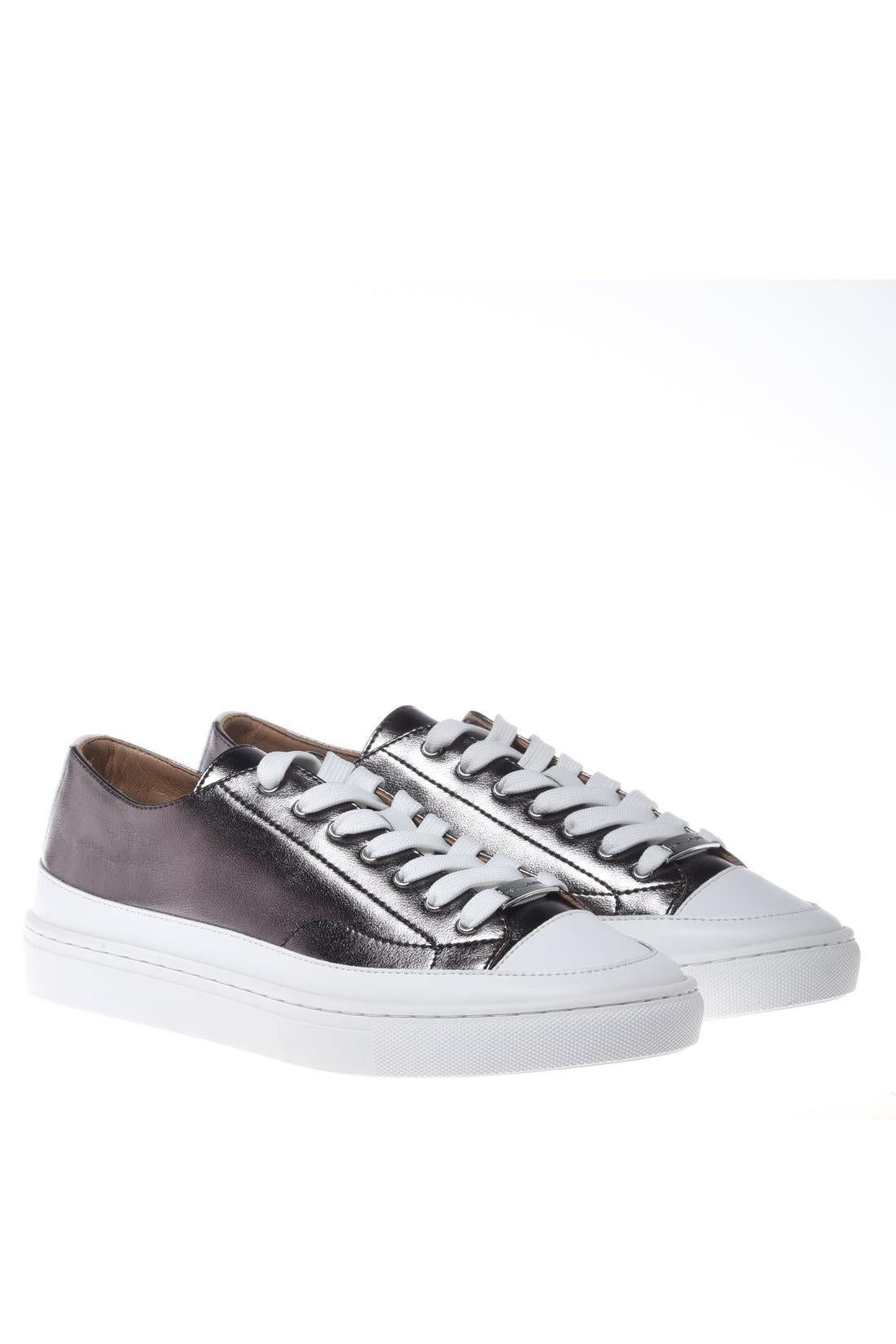 Sneaker in laminated nappa leather grey-Sneaker-Baldinini-OUTLET-ARCHIVIST-ARCHIVE-SALE