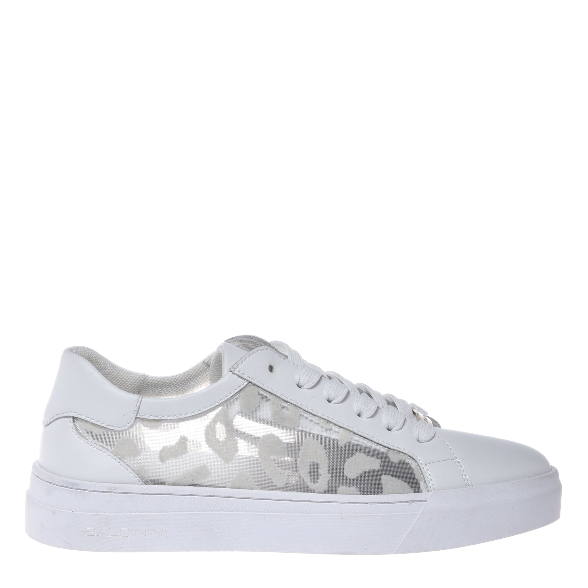 Sneaker in lace and leather white-Baldinini-OUTLET-35-BIANCO-ARCHIVIST-ARCHIVE-SALE