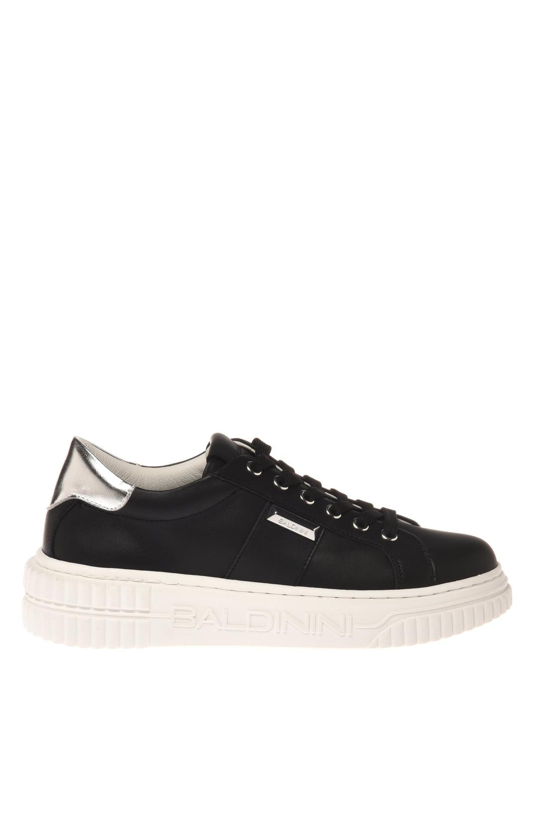 Dark brown leather trainers