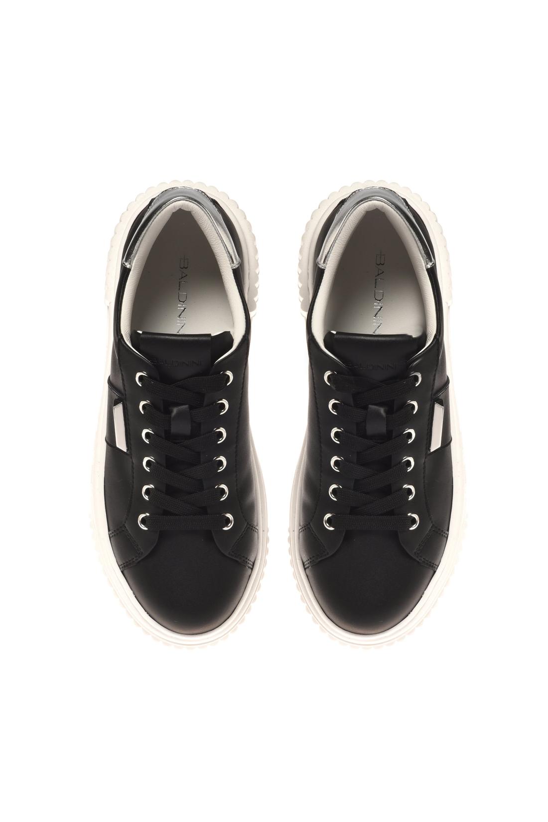 Dark brown leather trainers